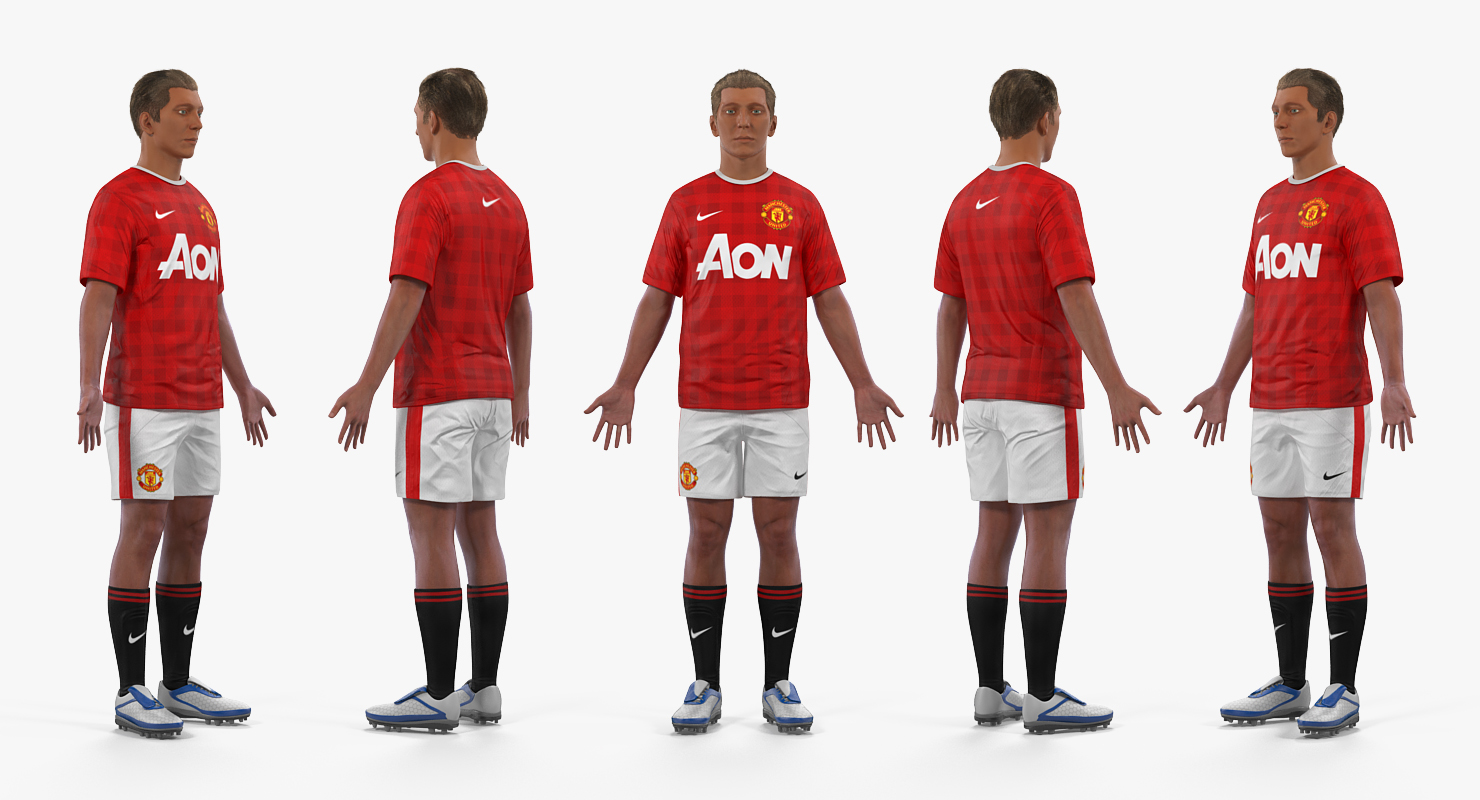 3D model Soccer or Football Player Manchester United Rigged