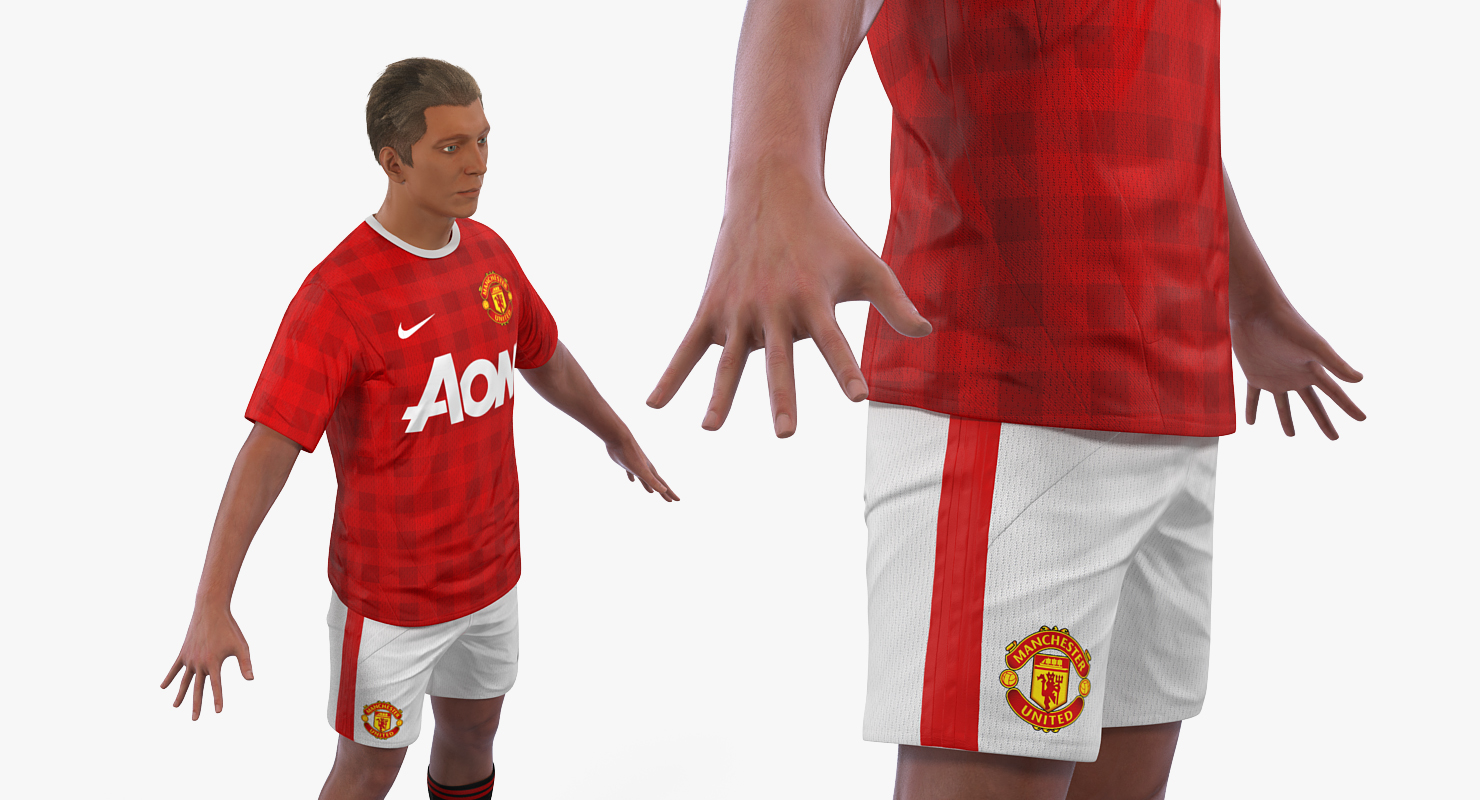3D model Soccer or Football Player Manchester United Rigged