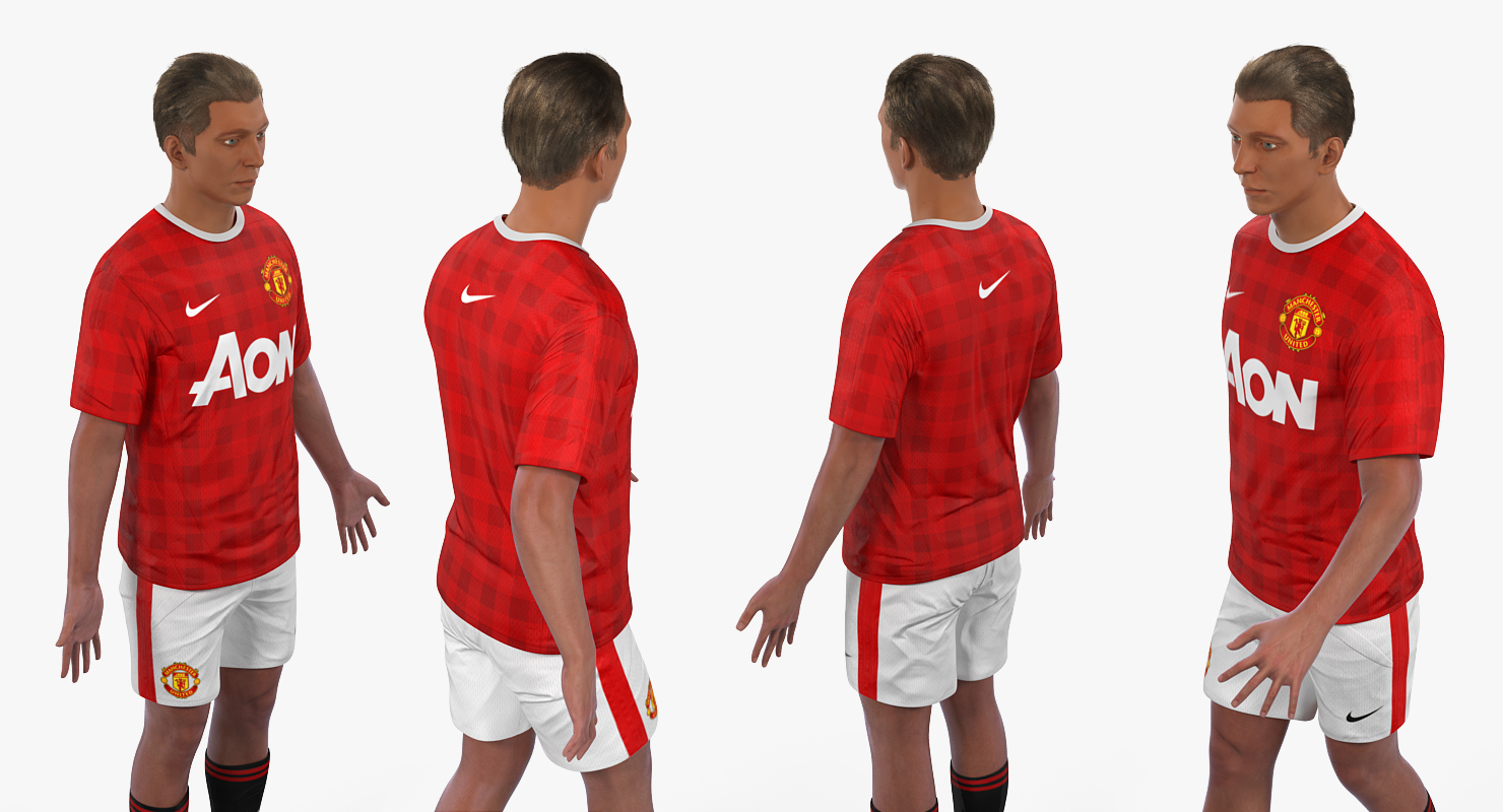 3D model Soccer or Football Player Manchester United Rigged
