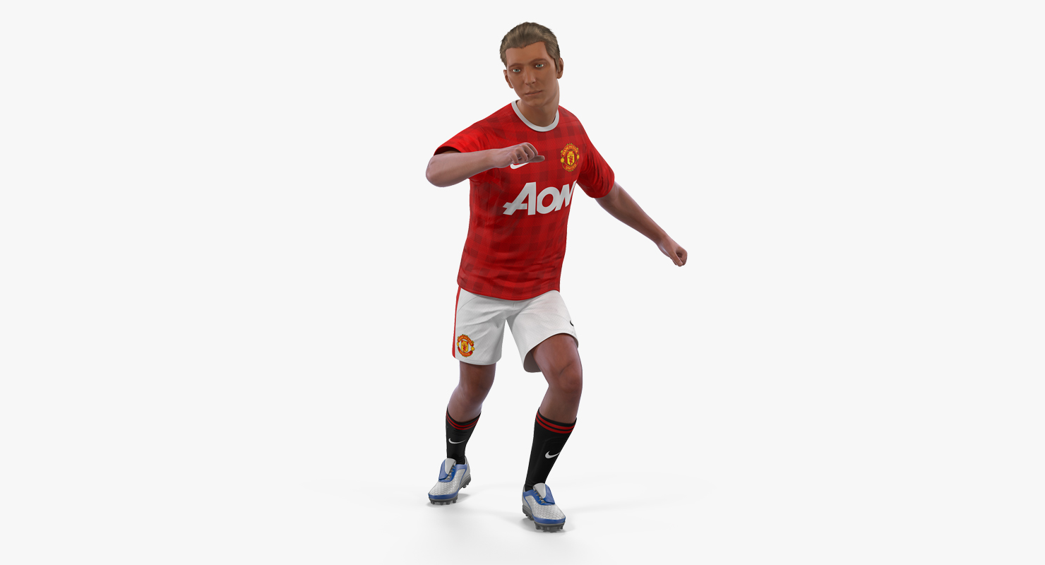 3D model Soccer or Football Player Manchester United Rigged