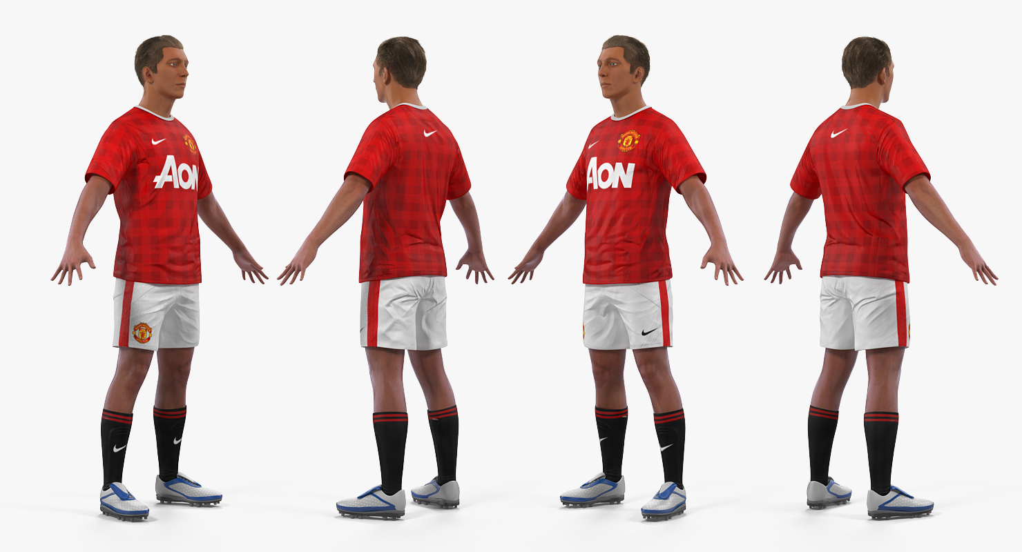 3D model Soccer or Football Player Manchester United Rigged