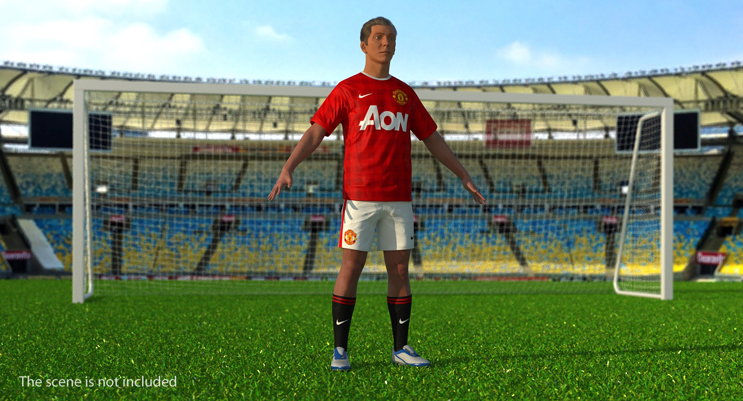 3D model Soccer or Football Player Manchester United Rigged