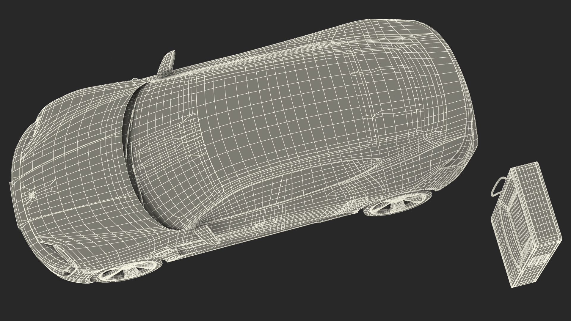 3D Electric Car Charging Station and Porsche Taycan Turbo S 2020 Rigged model