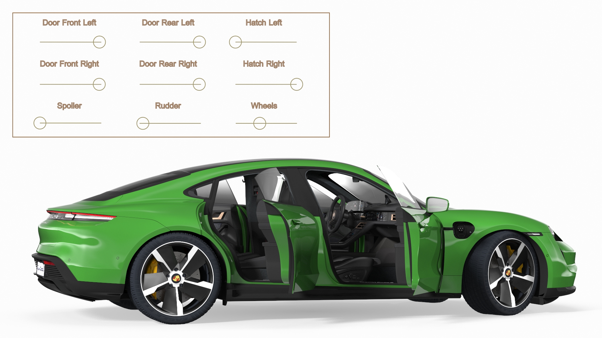 3D Electric Car Charging Station and Porsche Taycan Turbo S 2020 Rigged model