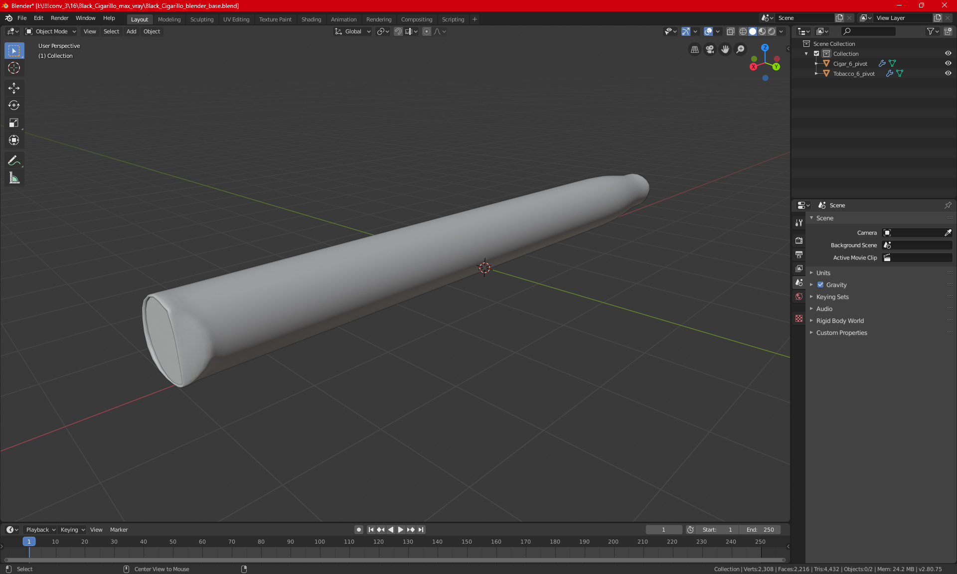3D model Black Cigarillo