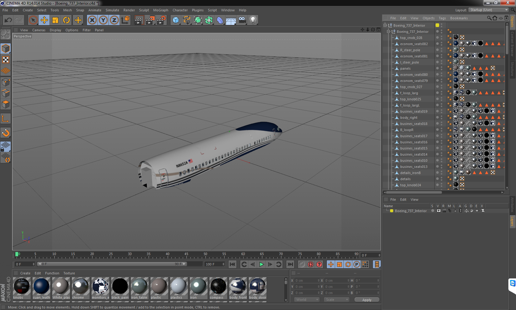 Boeing 737 Interior 3D model