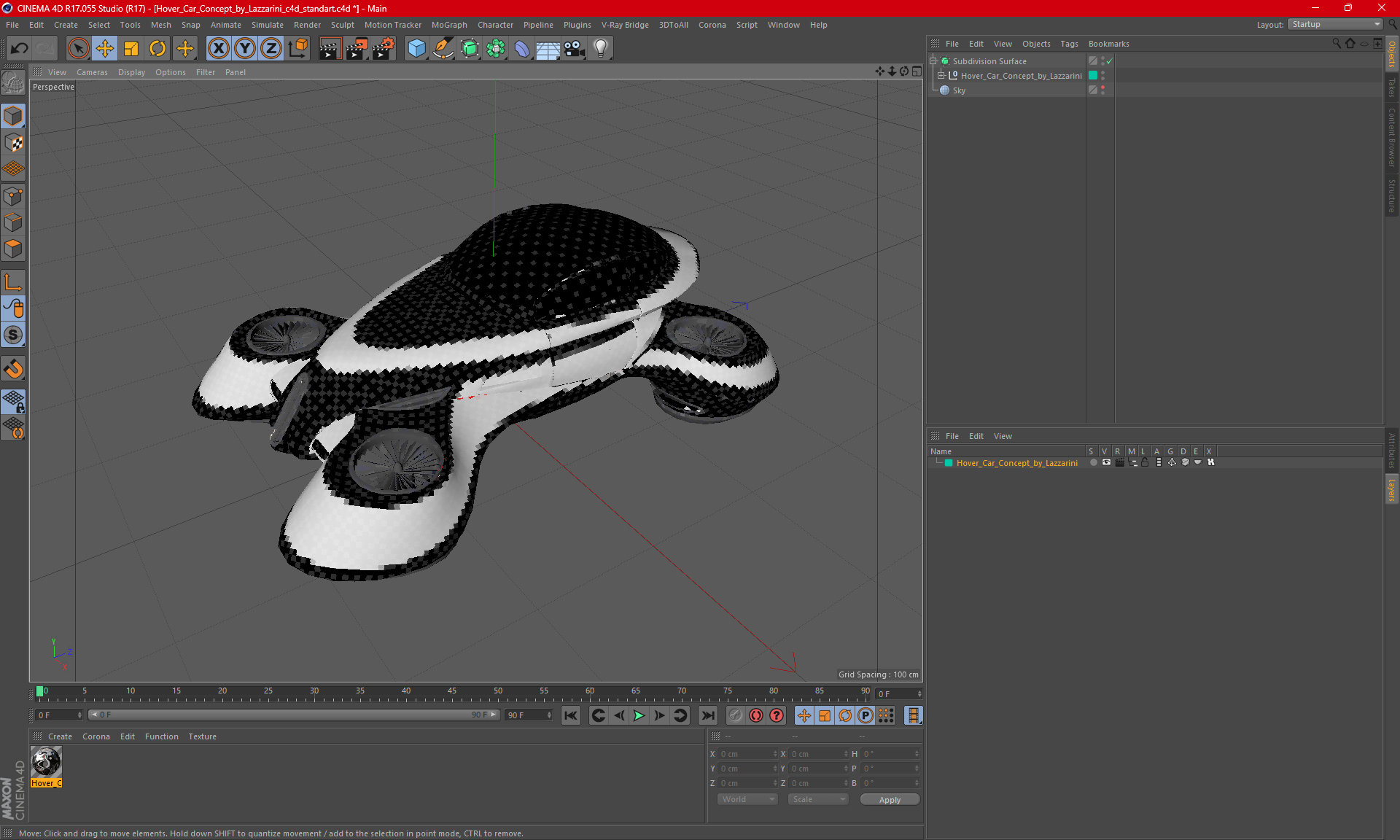 3D model Hover Car Concept by Lazzarini
