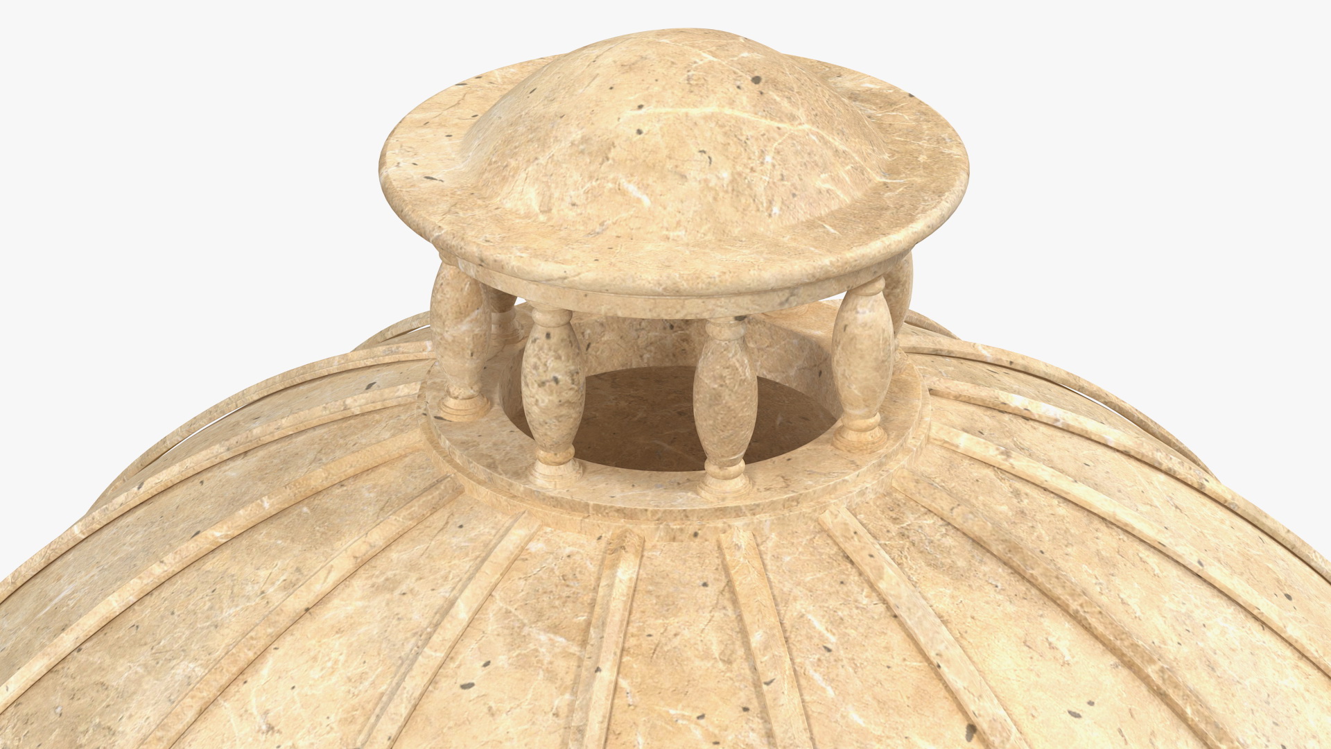 Outdoor Stone Garden Gazebo with Roof 3D