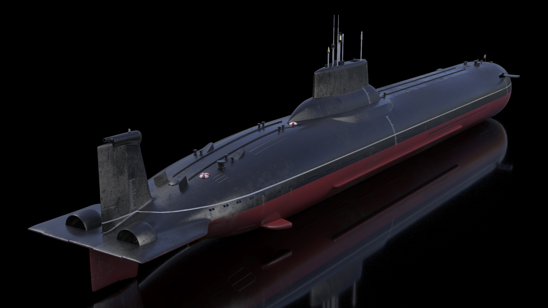 3D Russian Typhoon Class Submarine