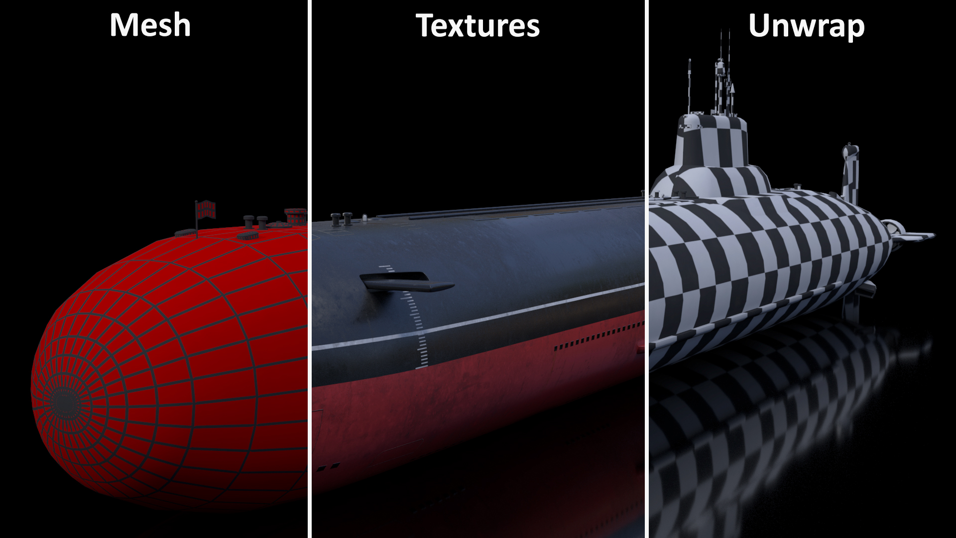 3D Russian Typhoon Class Submarine