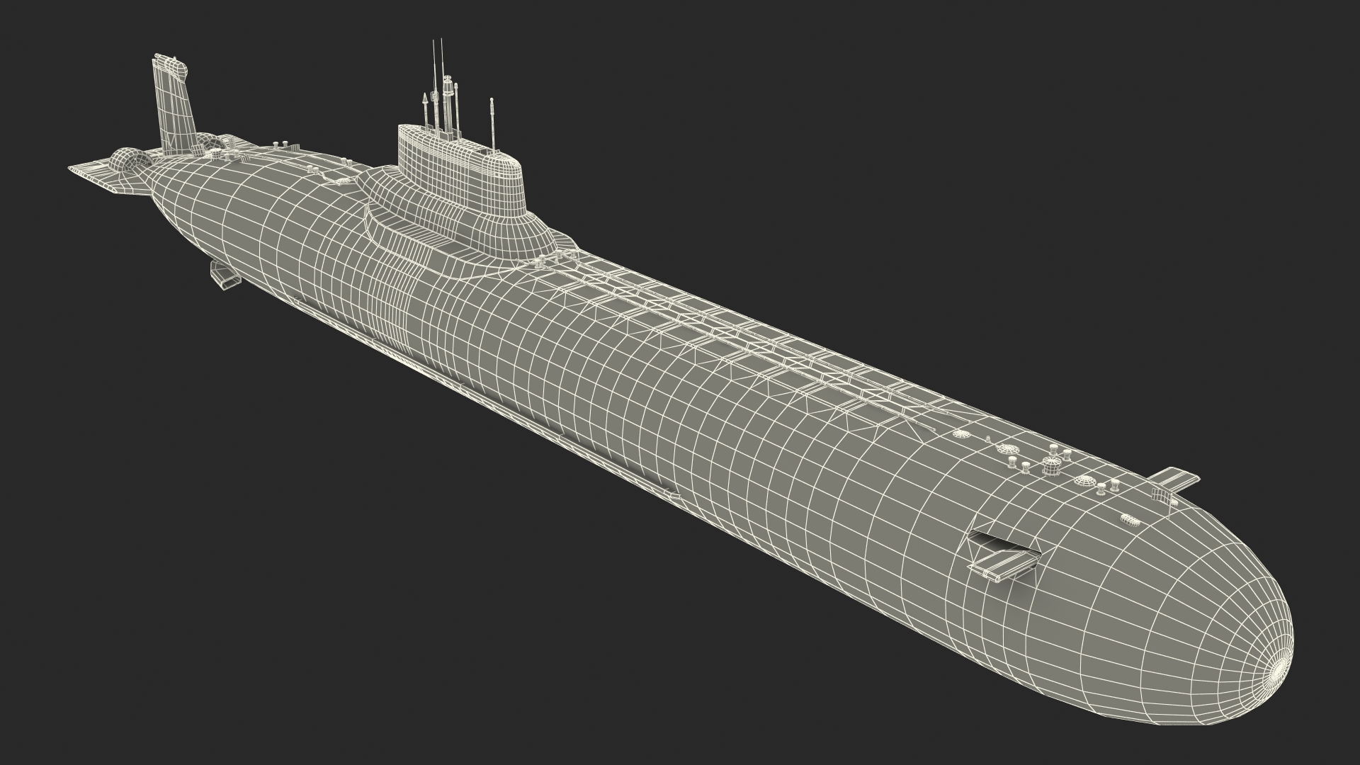 3D Russian Typhoon Class Submarine