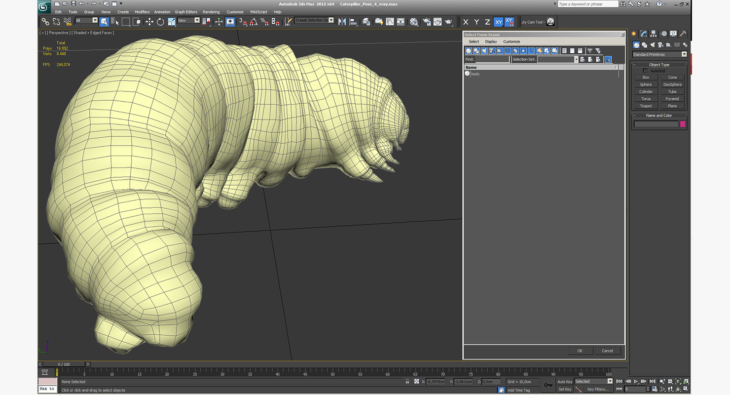 3D Caterpillar Pose 4 model