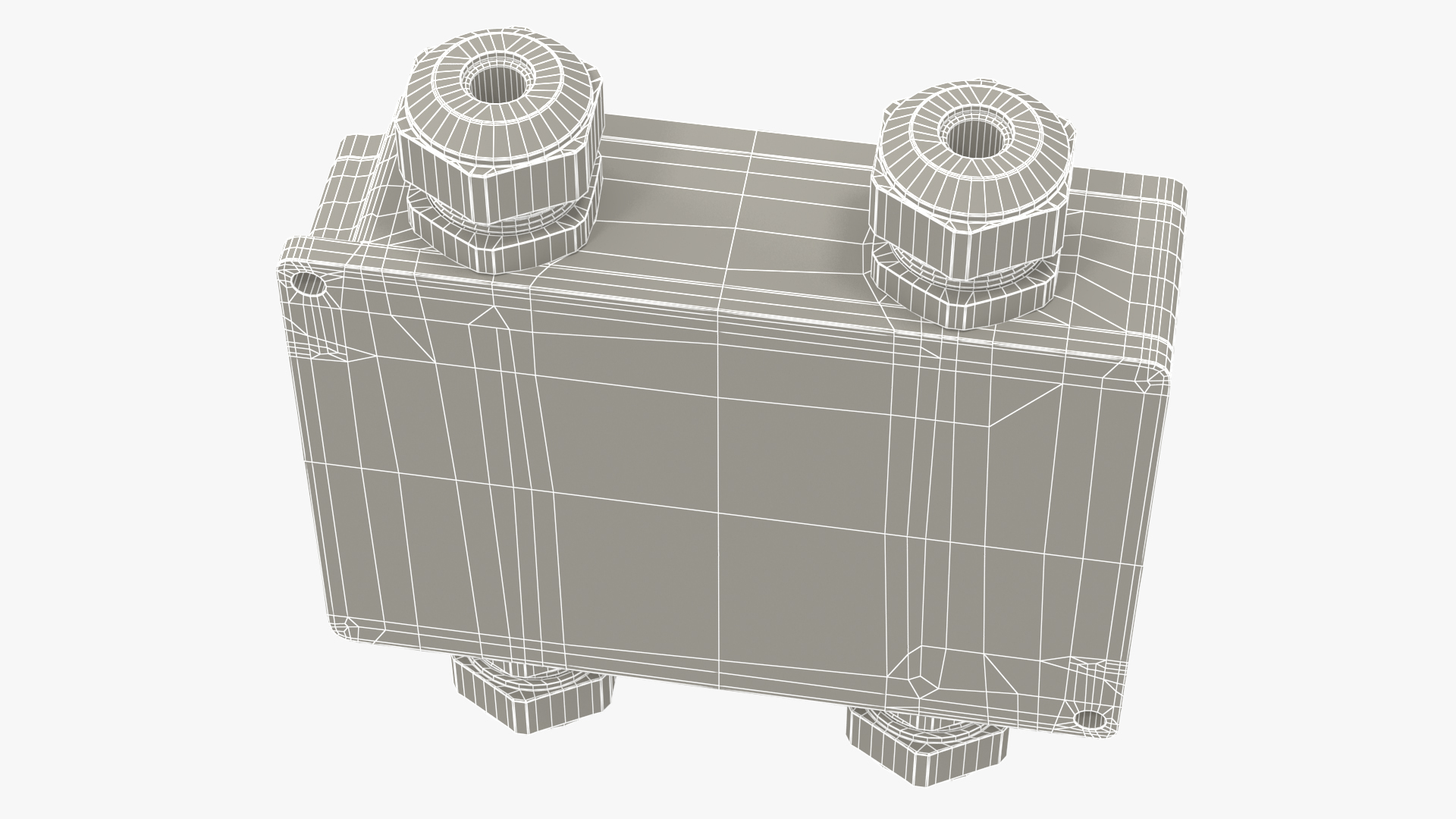 Black Closed Junction Box for 4 Wires 3D