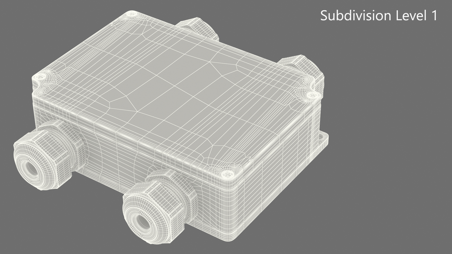 Black Closed Junction Box for 4 Wires 3D