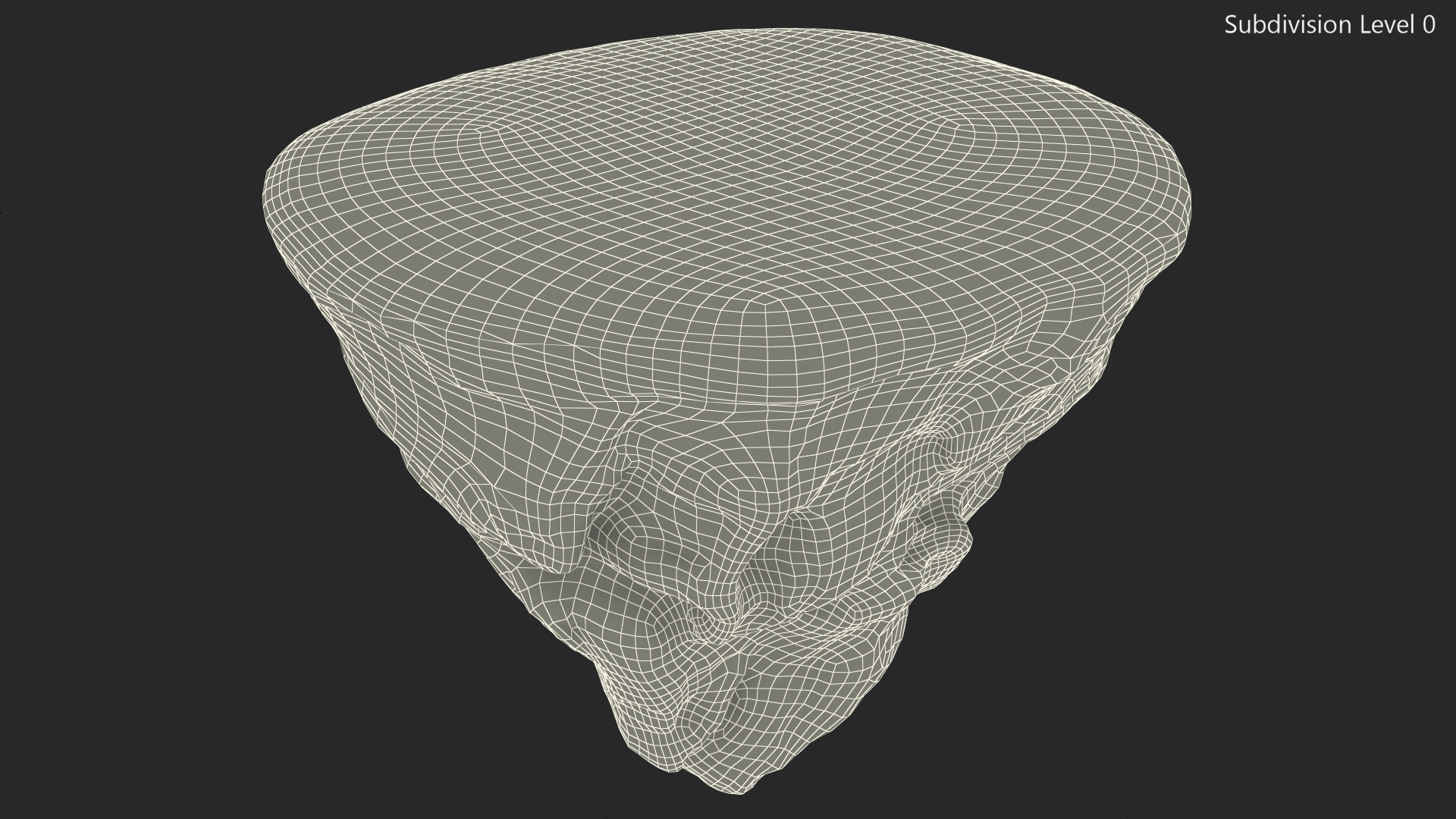 3D model Rock Round Cross Section with Green Grass Fur