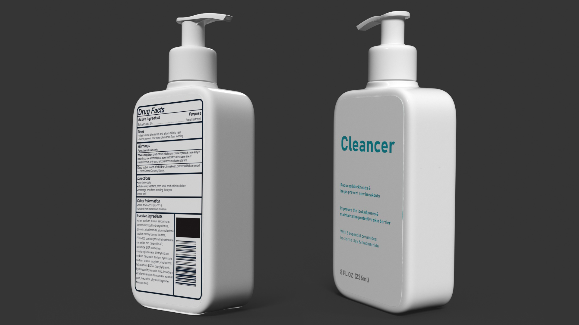 Cleanser Dispenser Bottle 236 ml 3D