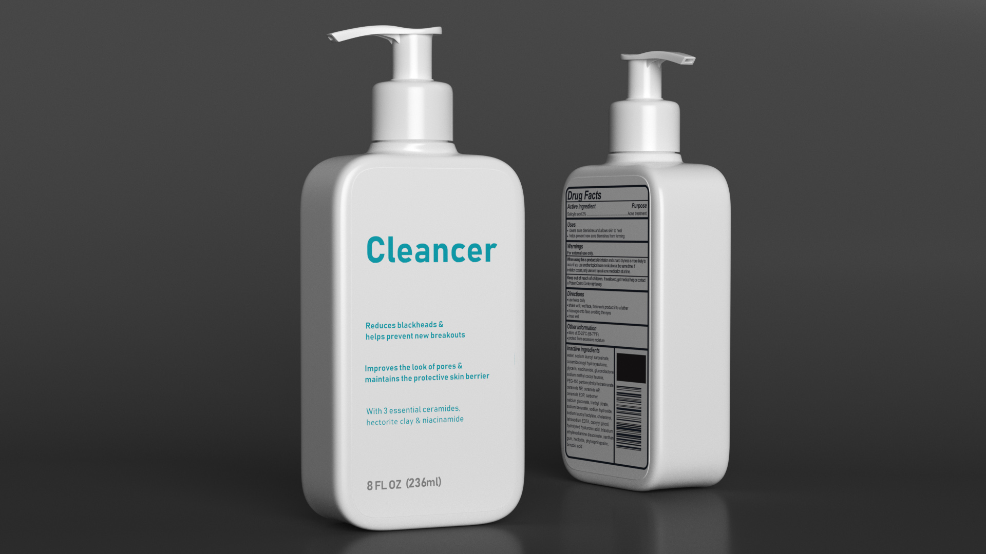Cleanser Dispenser Bottle 236 ml 3D