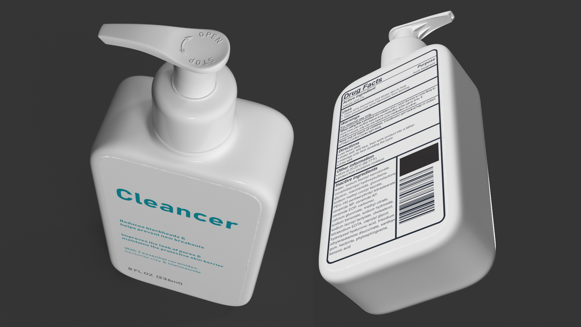 Cleanser Dispenser Bottle 236 ml 3D