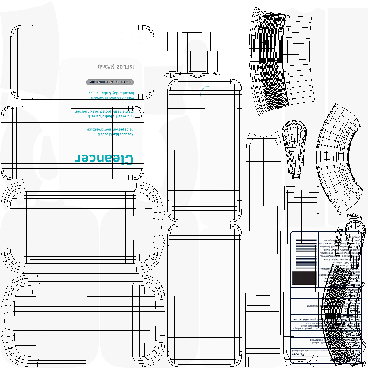 Cleanser Dispenser Bottle 236 ml 3D