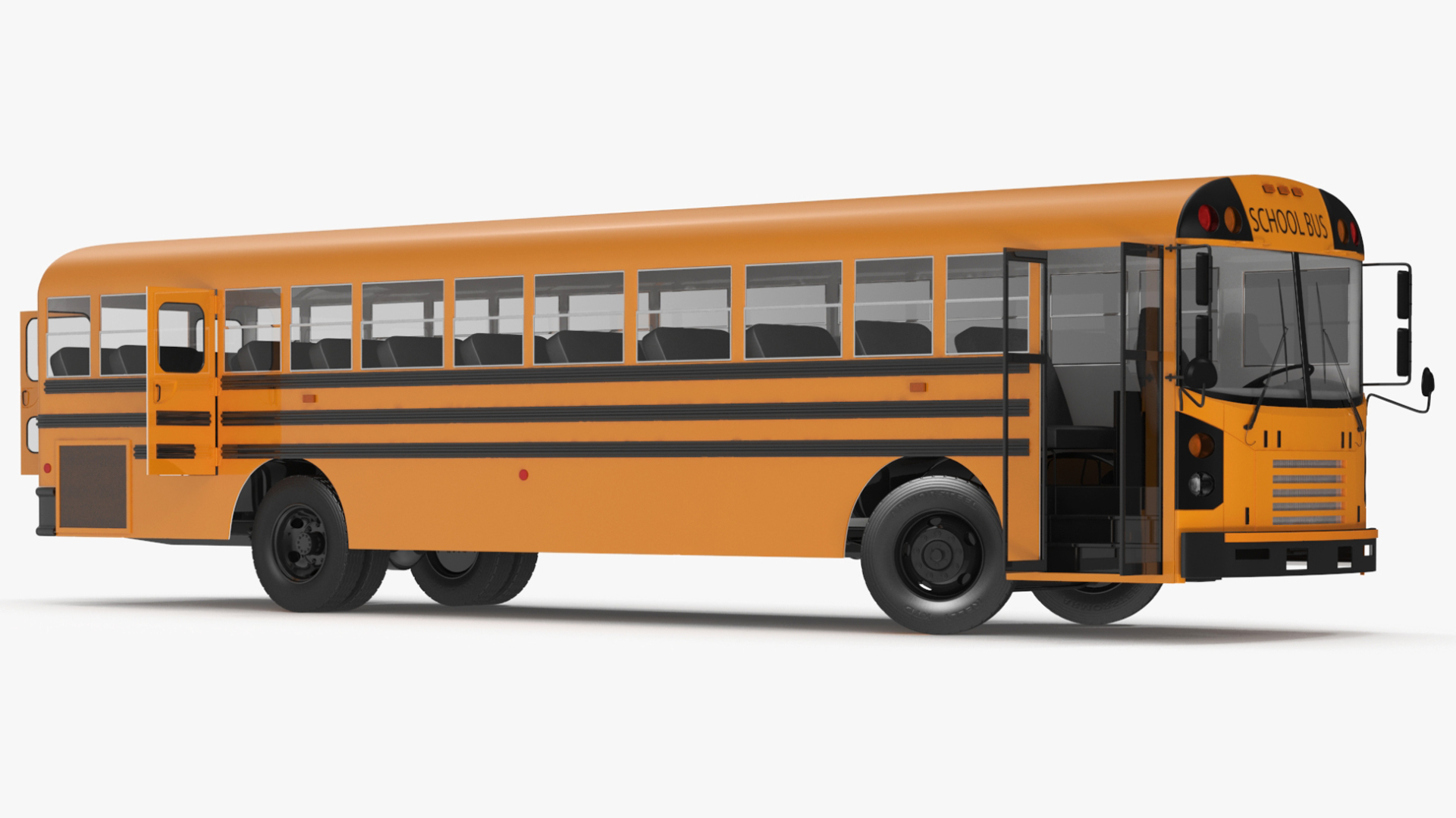 3D model Electric School Bus Rigged for Maya