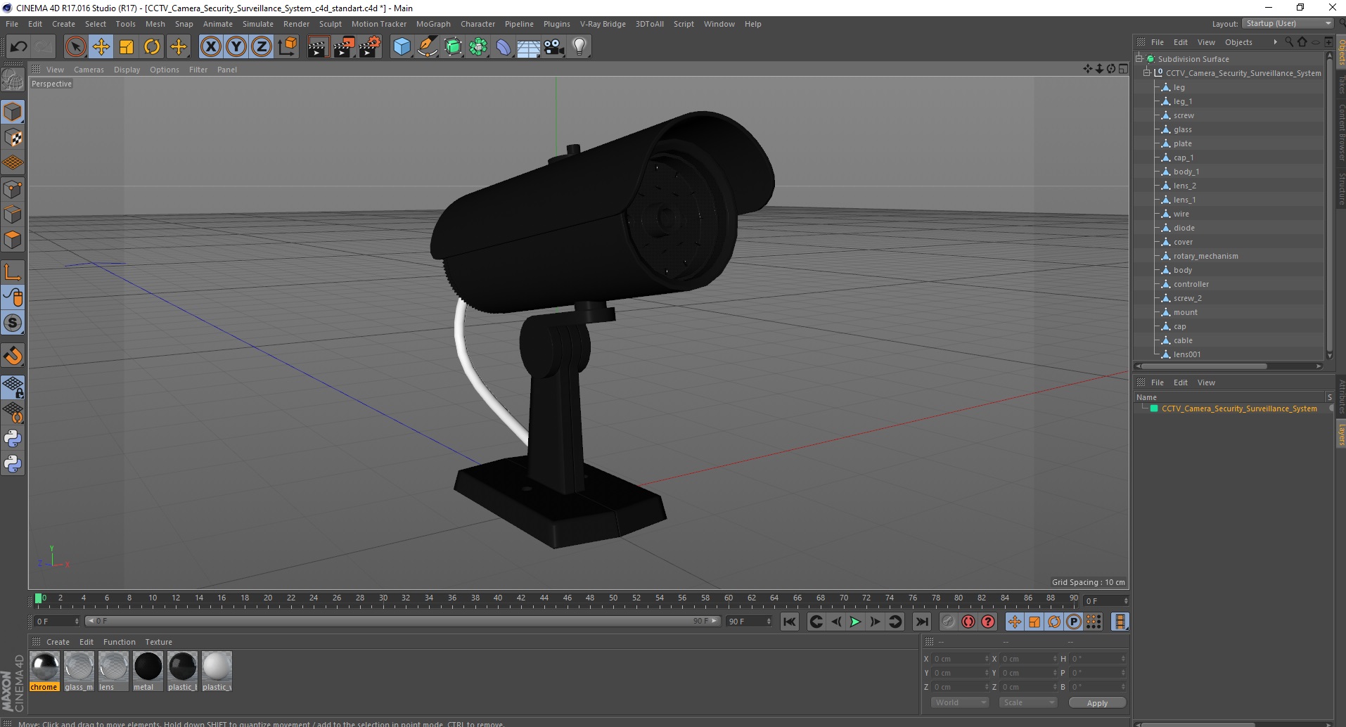 3D model Cctv Camera Security Surveillance System