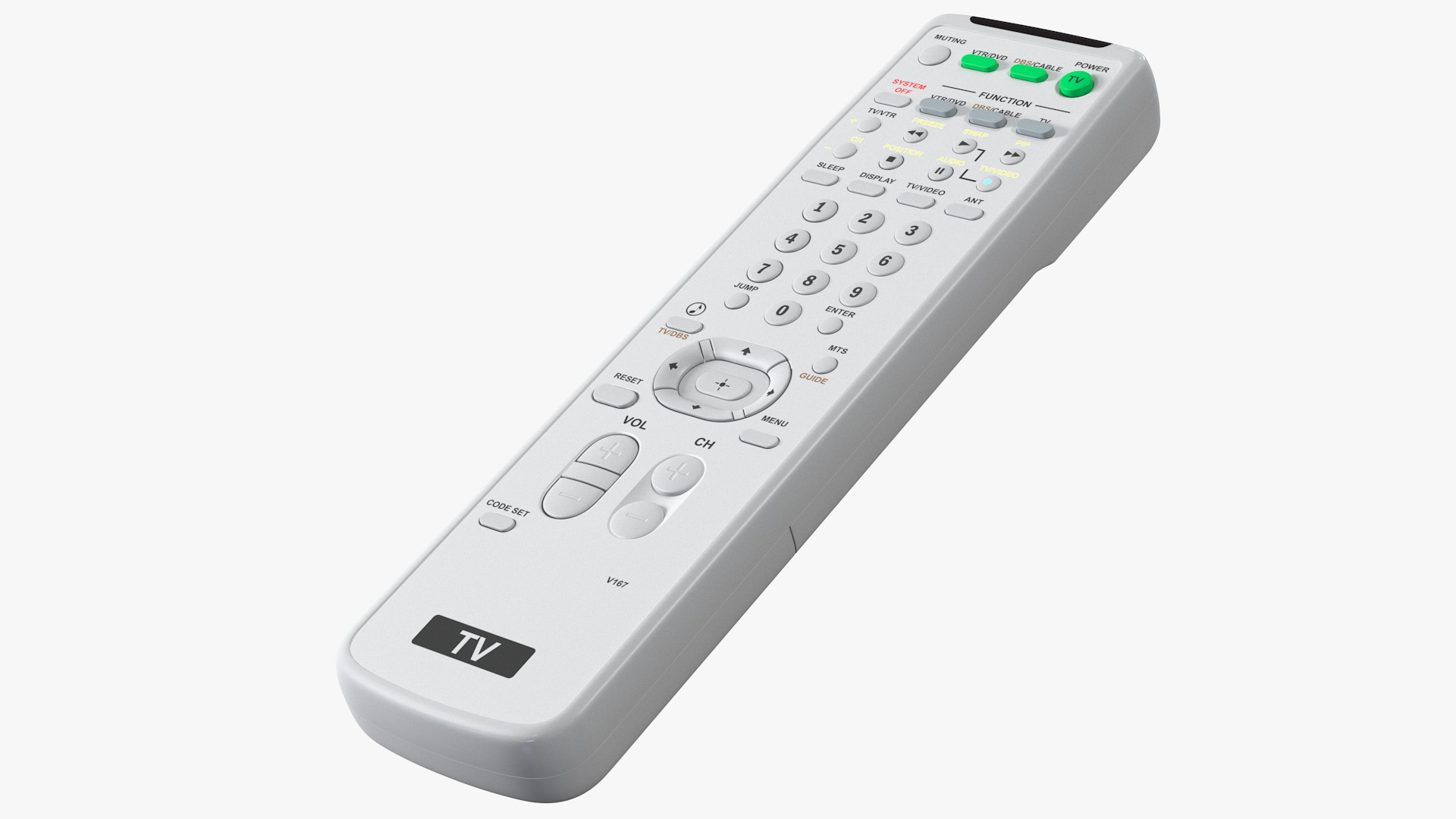 3D Vintage IR TV Remote Control model