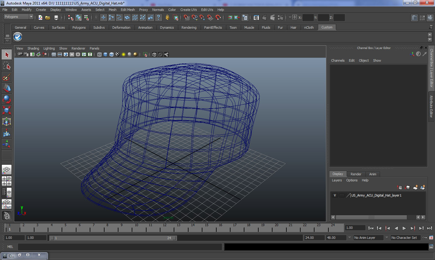 3D US Army ACU Digital Hat model