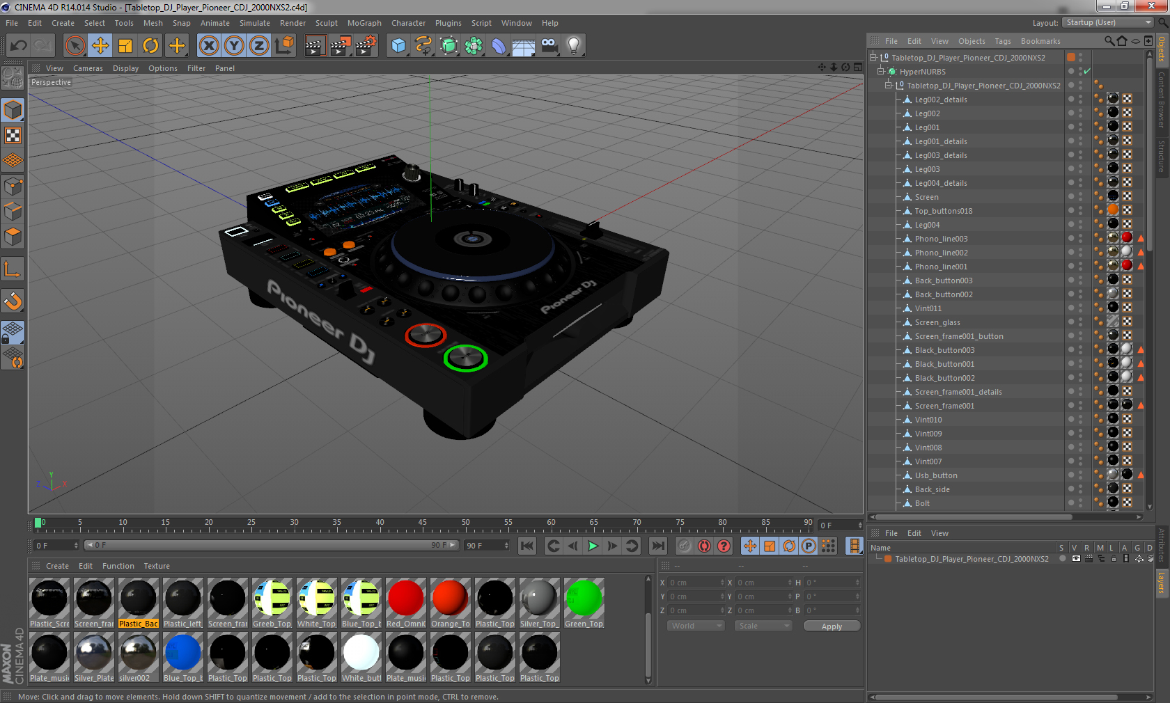 Tabletop DJ Player Pioneer CDJ 2000NXS2 3D model
