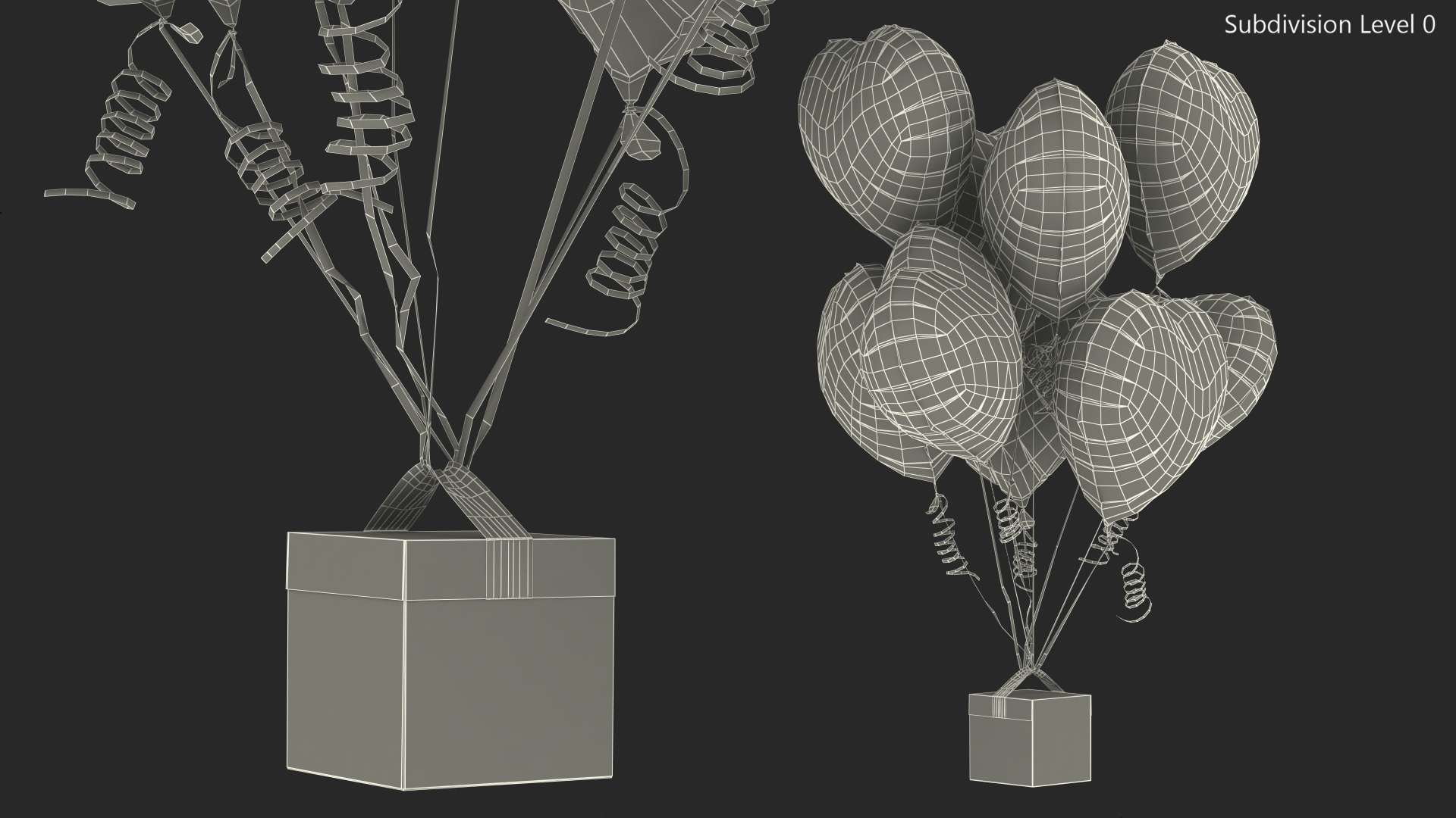 3D Bouquet of Silver Heart Balloons with Gift Box