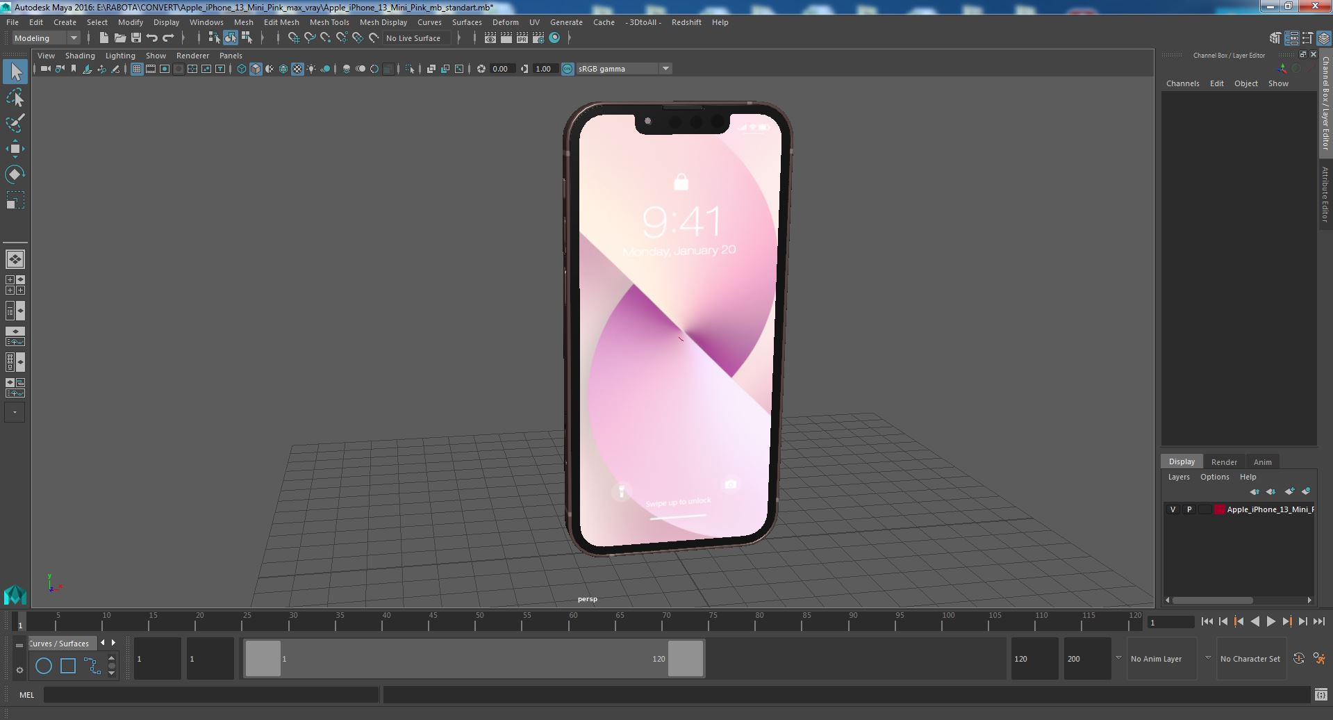 3D model Apple iPhone 13 Mini Pink
