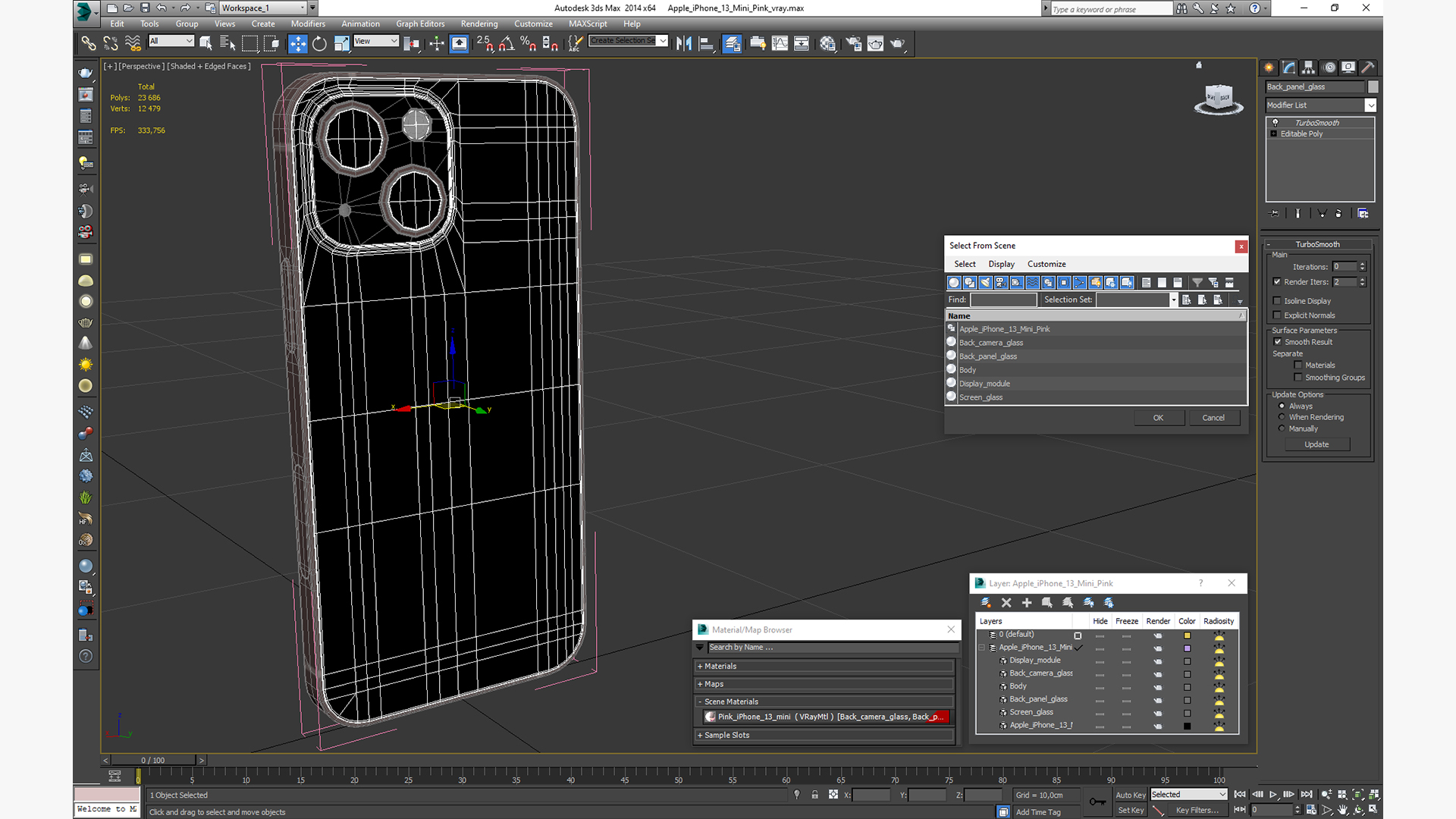 3D model Apple iPhone 13 Mini Pink