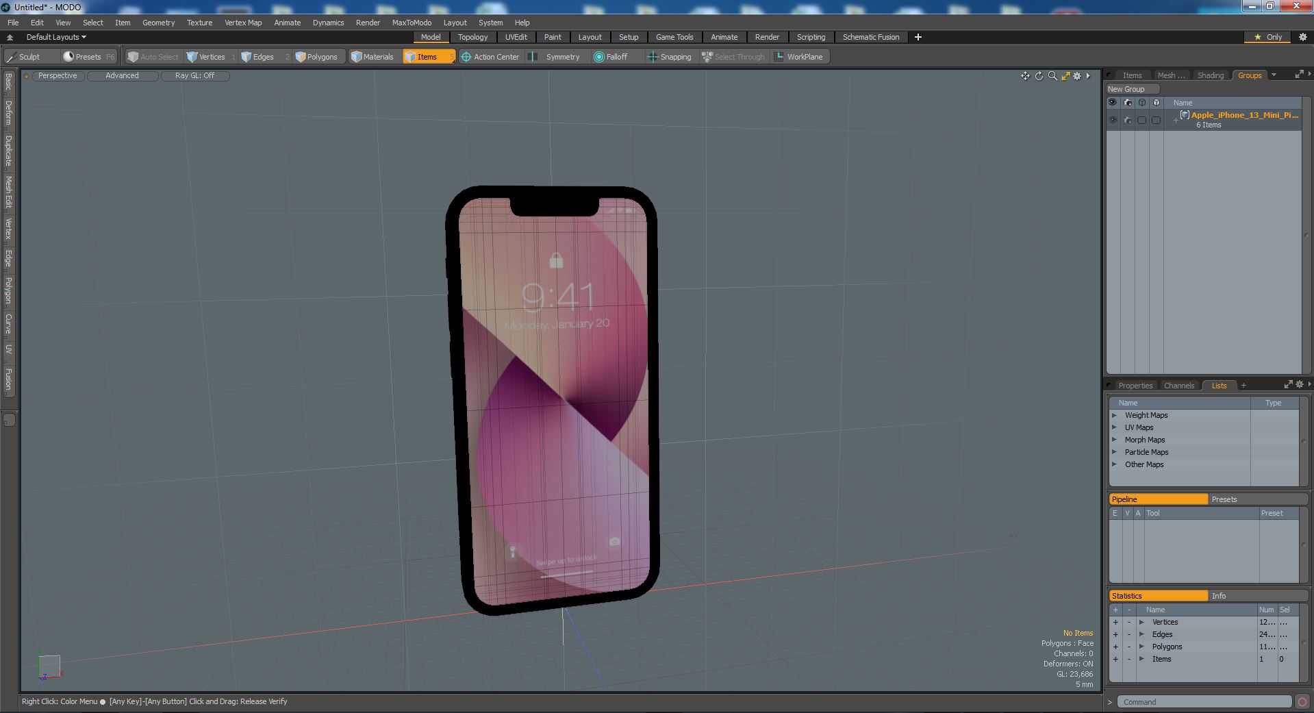 3D model Apple iPhone 13 Mini Pink