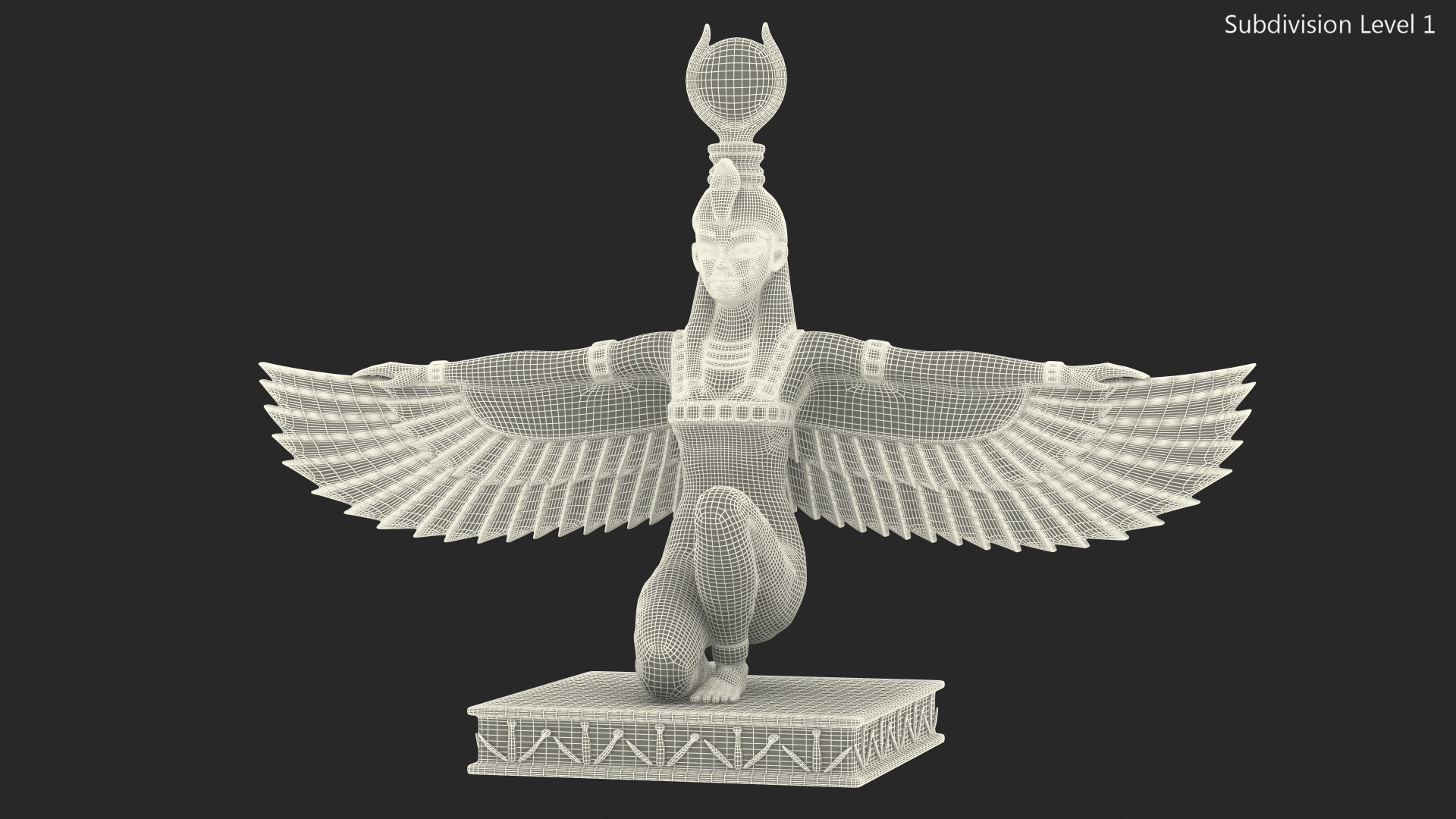 3D model Egypt Goddess Isis Statue
