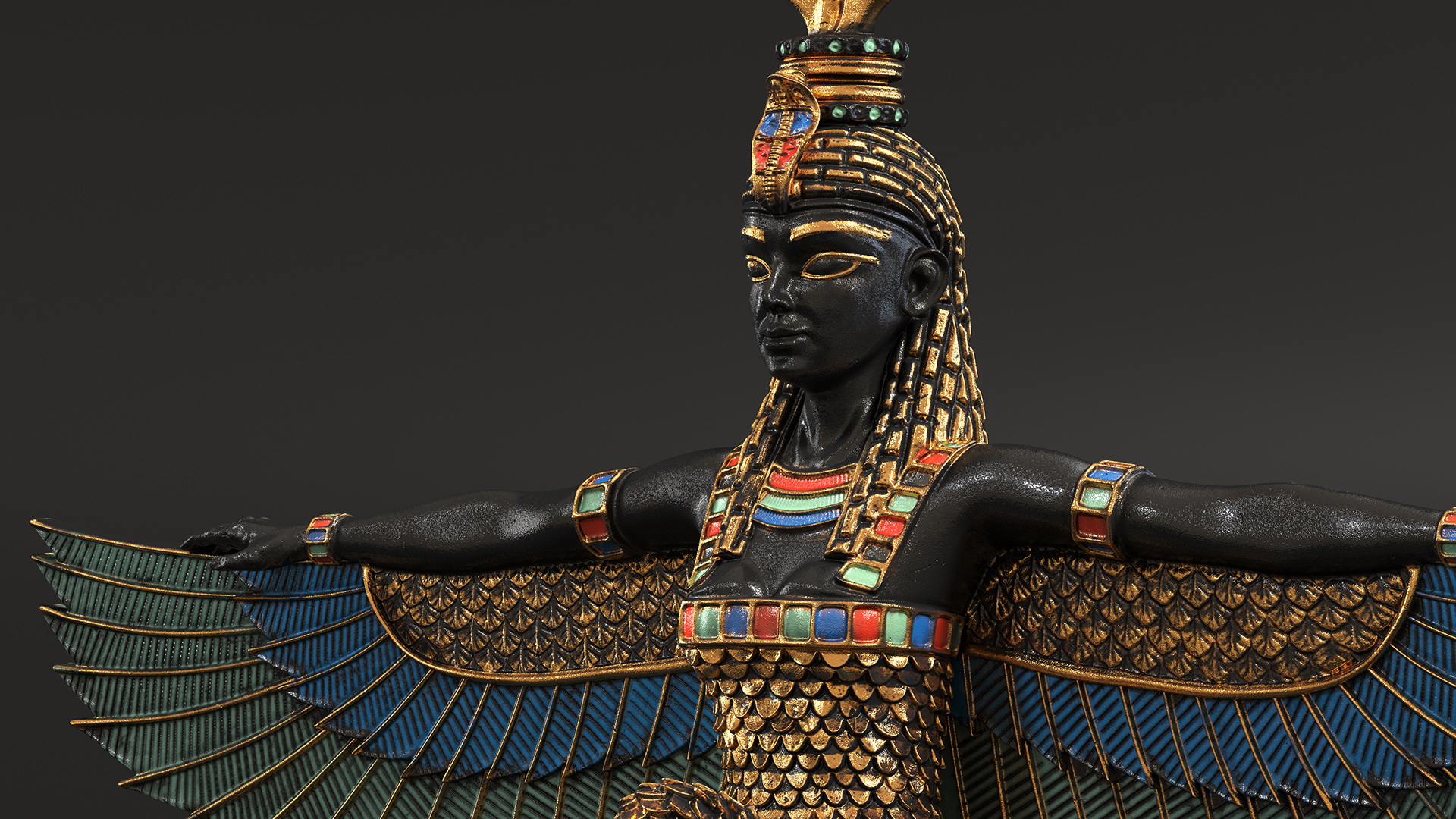 3D model Egypt Goddess Isis Statue