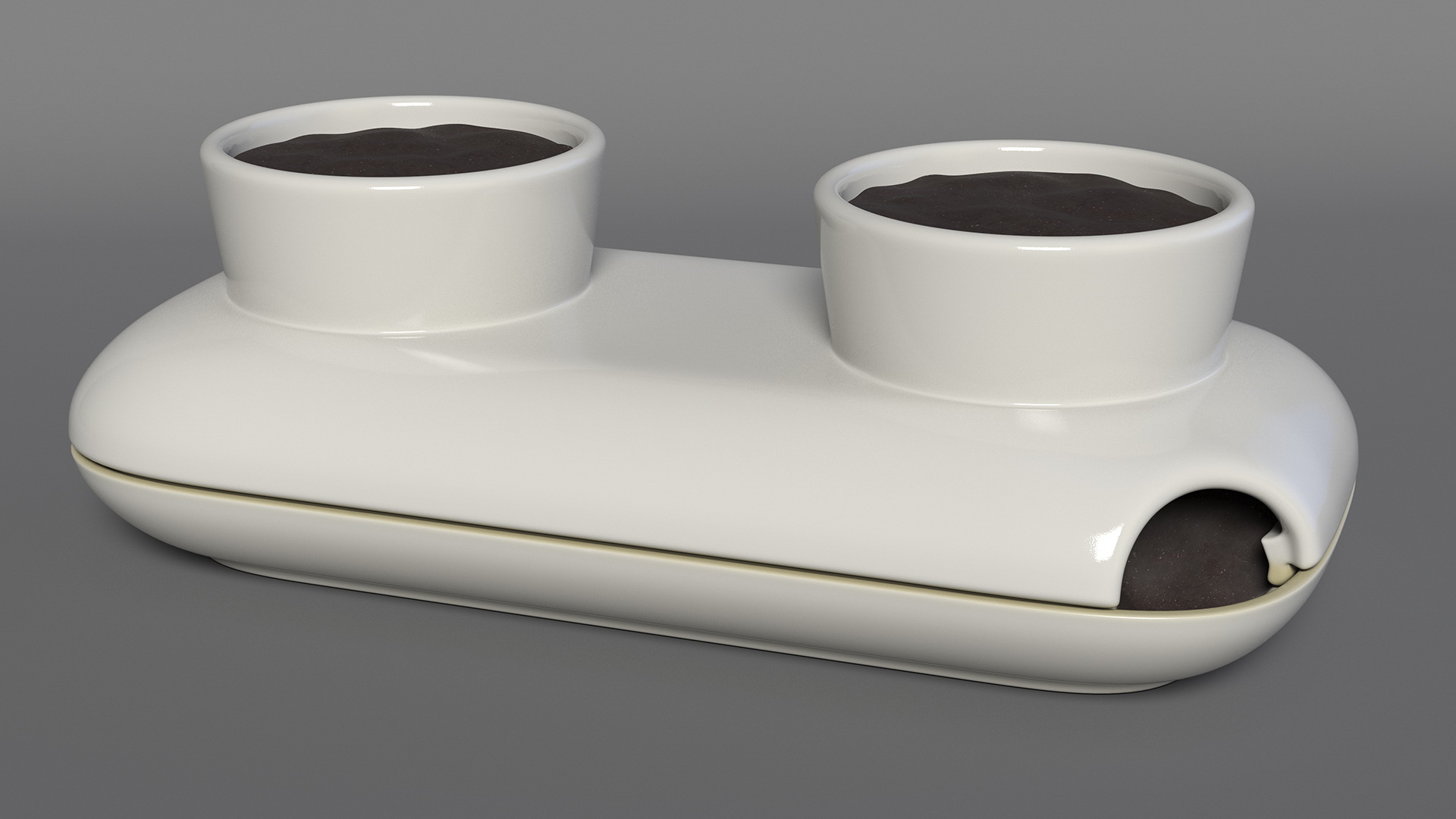 3D Sagaform Fresh Herb Pot Double White