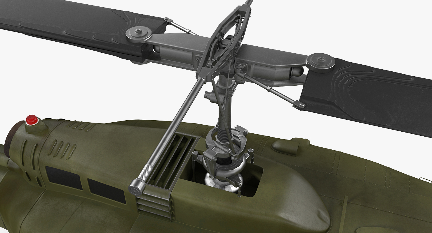 3D Military Utility Helicopter Bell UH 1 Iroquois Rigged model