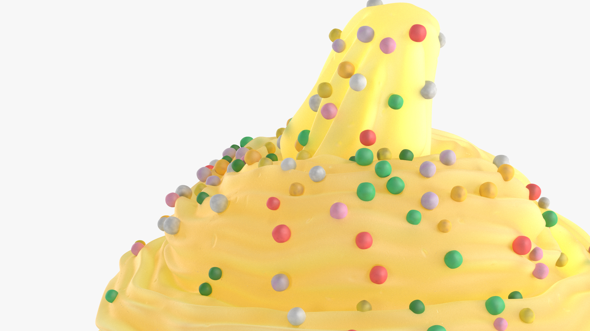 3D Whipped Cream Peaks Yellow