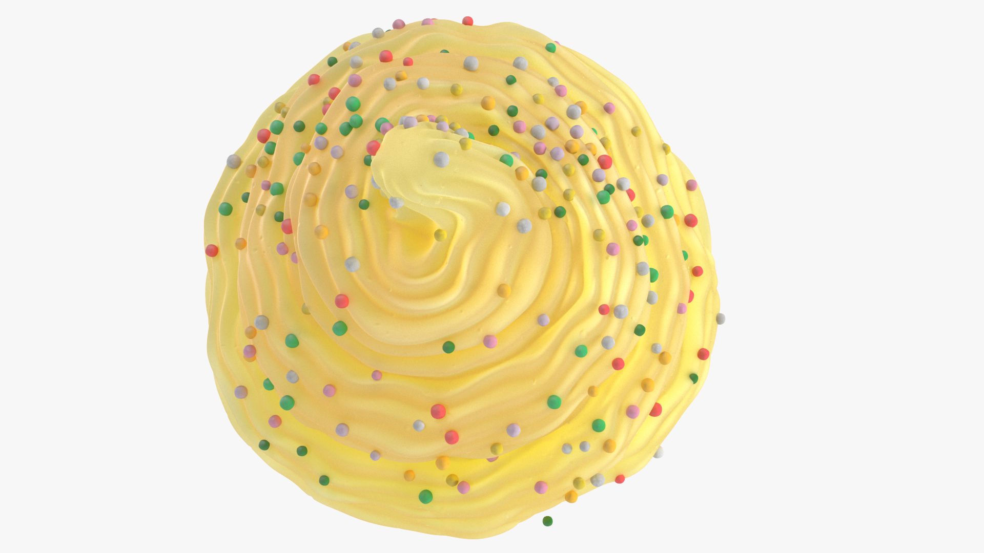 3D Whipped Cream Peaks Yellow