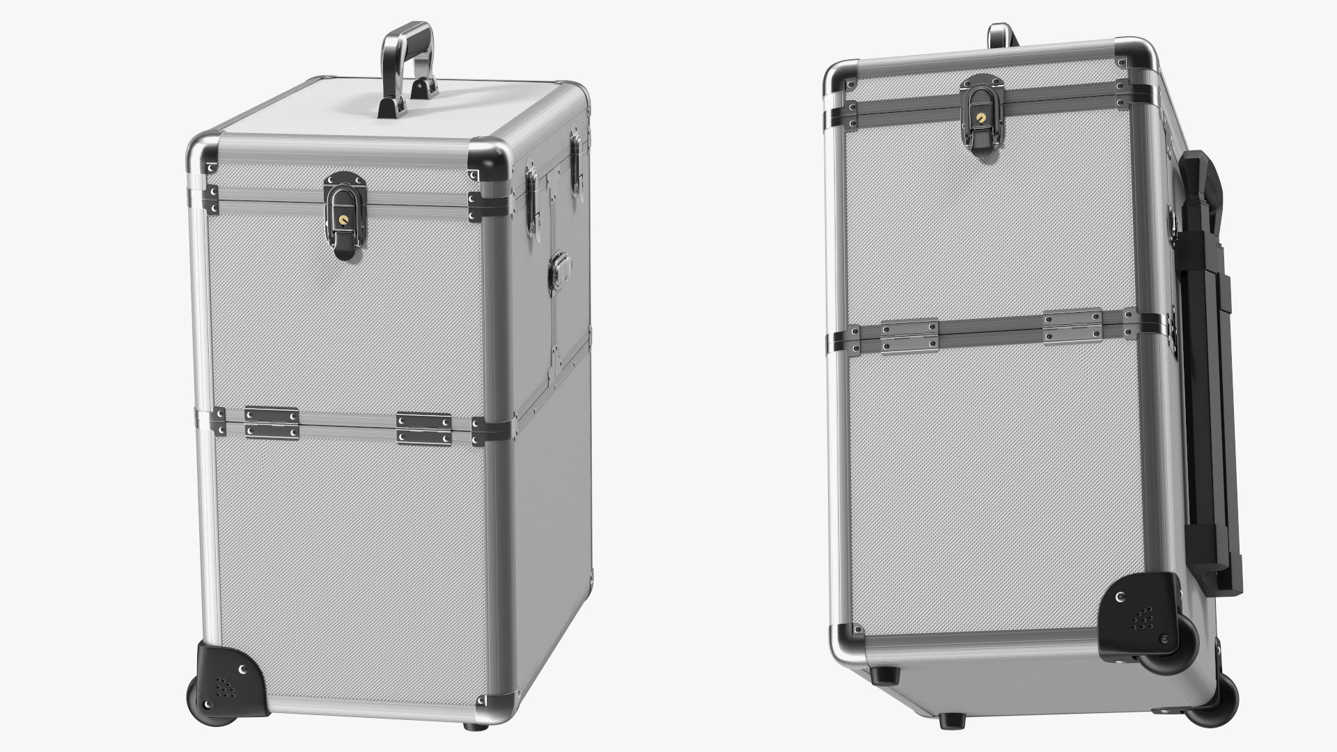 3D model Yaheetech Aluminum Rolling Trolley Makeup Case Folded Silver