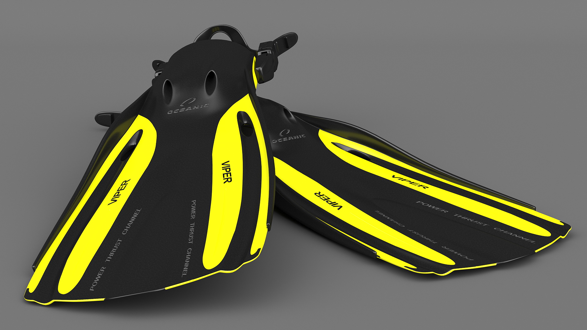 3D Oceanic Viper Open Heel Fins model
