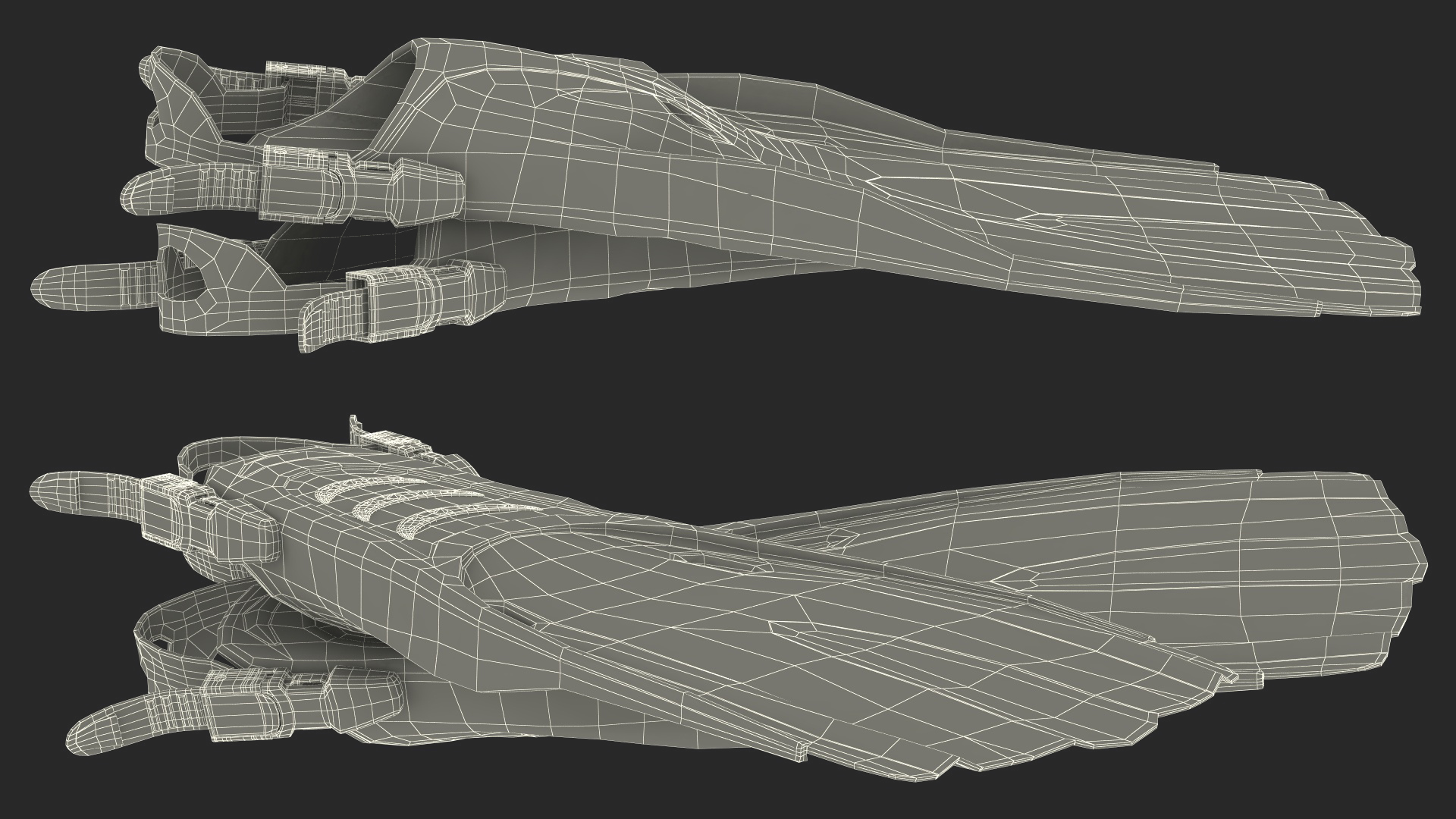 3D Oceanic Viper Open Heel Fins model