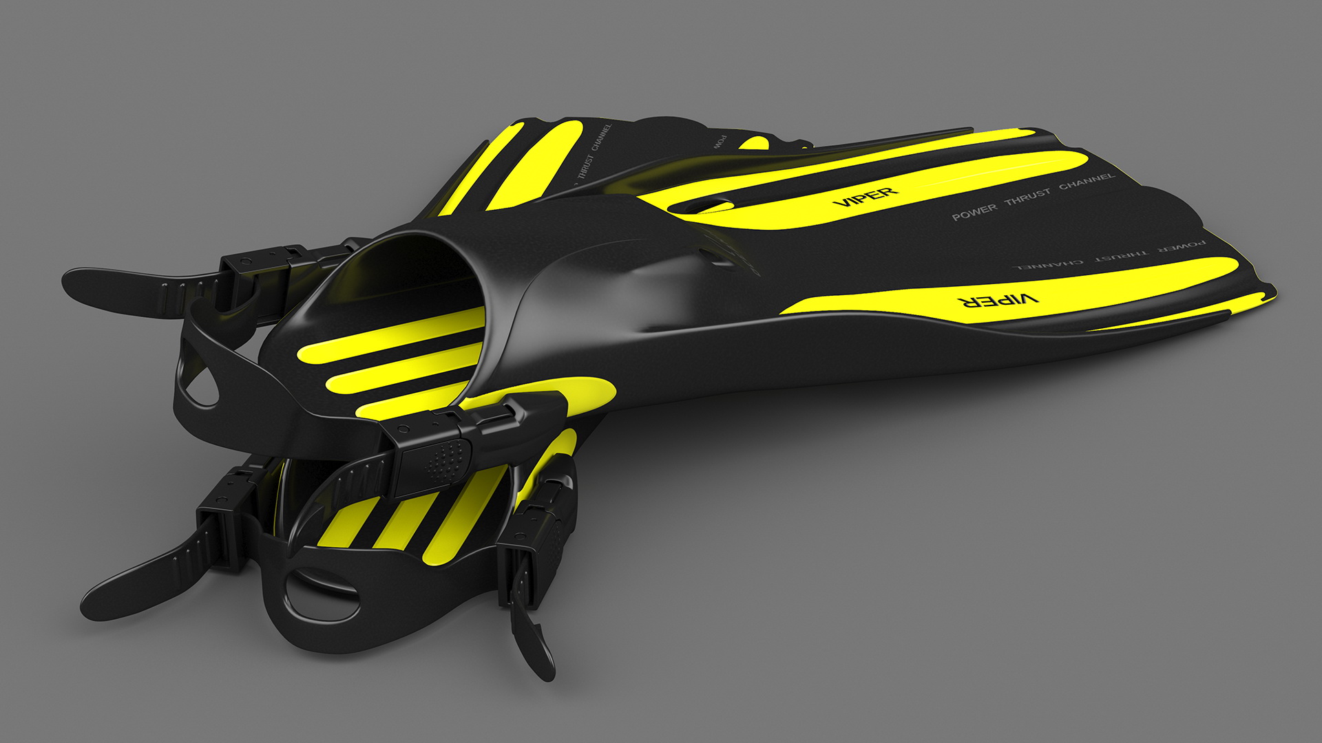 3D Oceanic Viper Open Heel Fins model