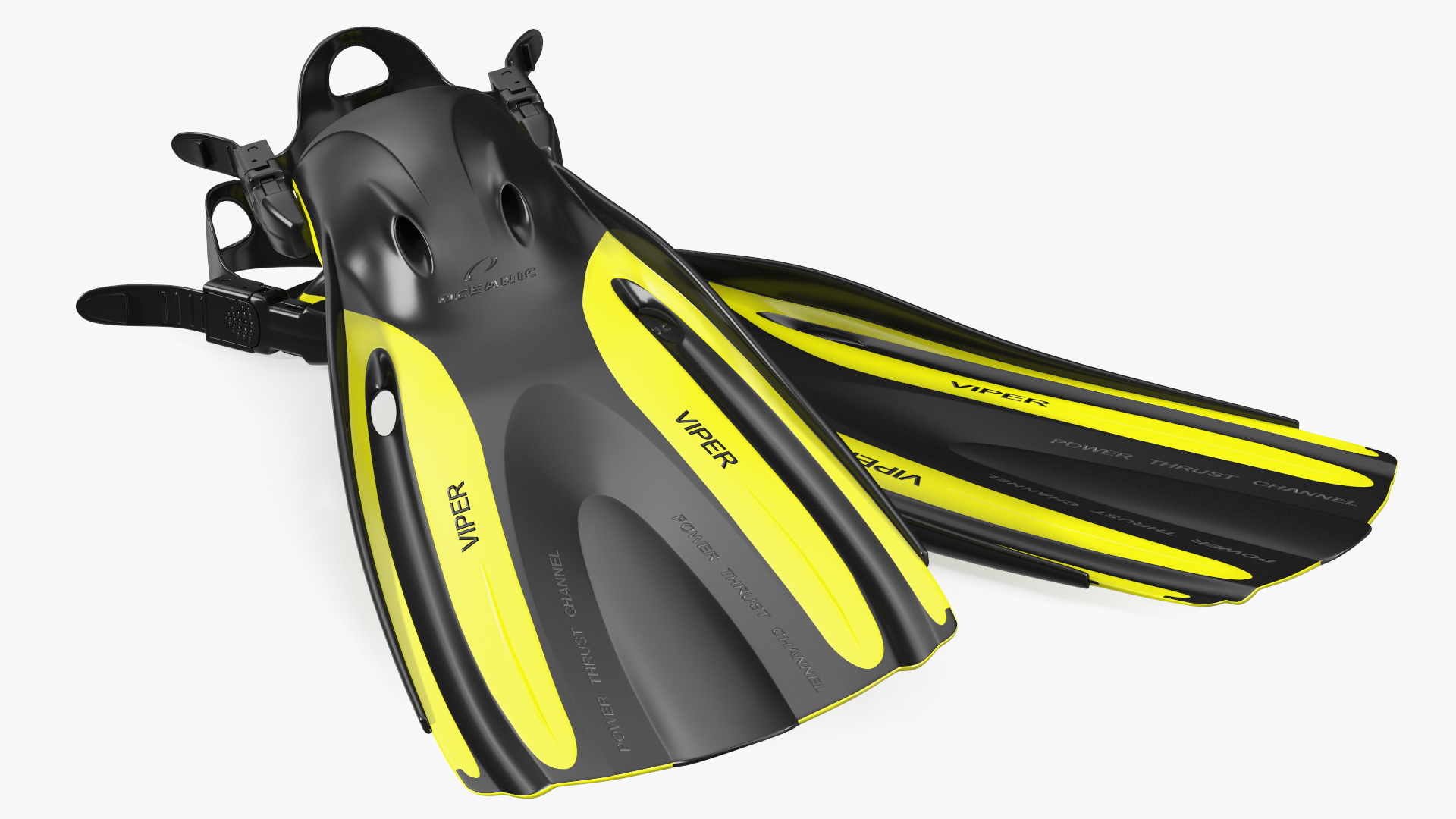 3D Oceanic Viper Open Heel Fins model