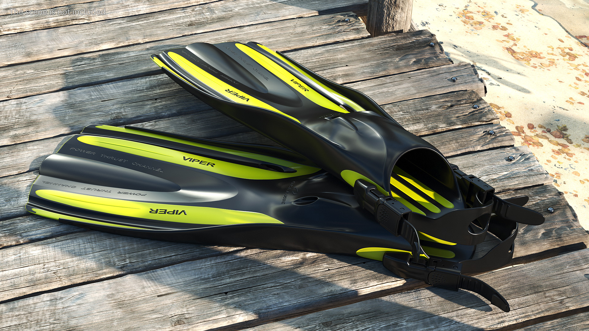 3D Oceanic Viper Open Heel Fins model
