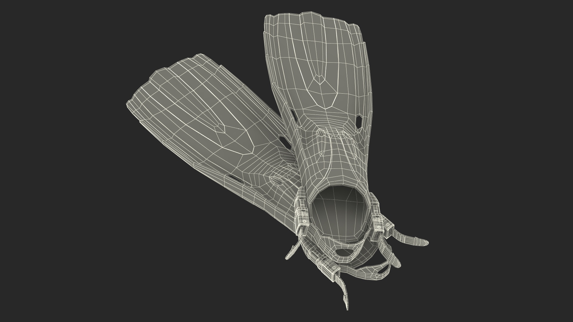 3D Oceanic Viper Open Heel Fins model