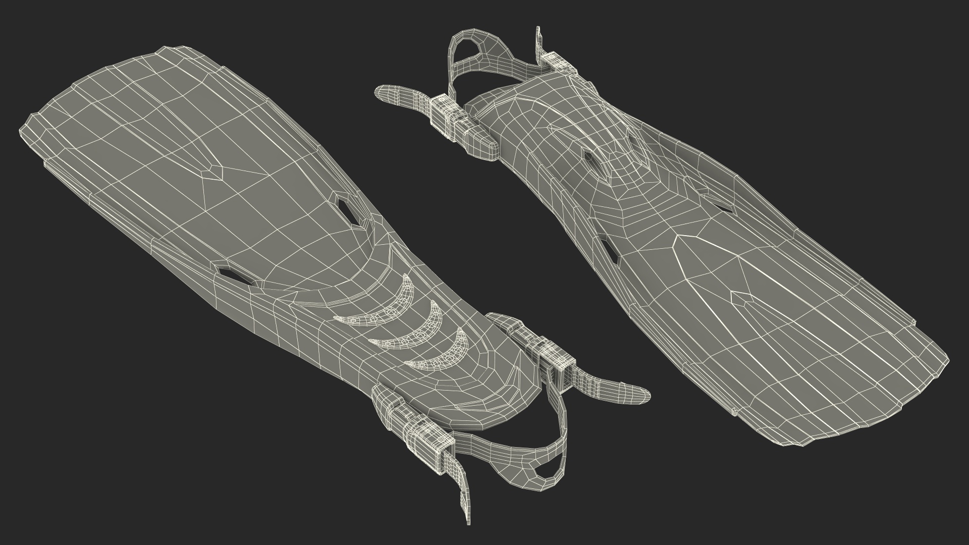 3D Oceanic Viper Open Heel Fins model