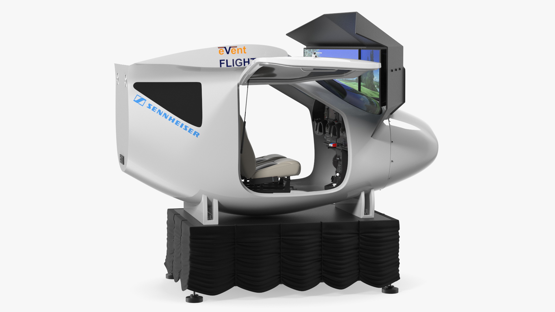 Flight Simulator Sennheiser BOT SC07 Rigged for Maya 3D