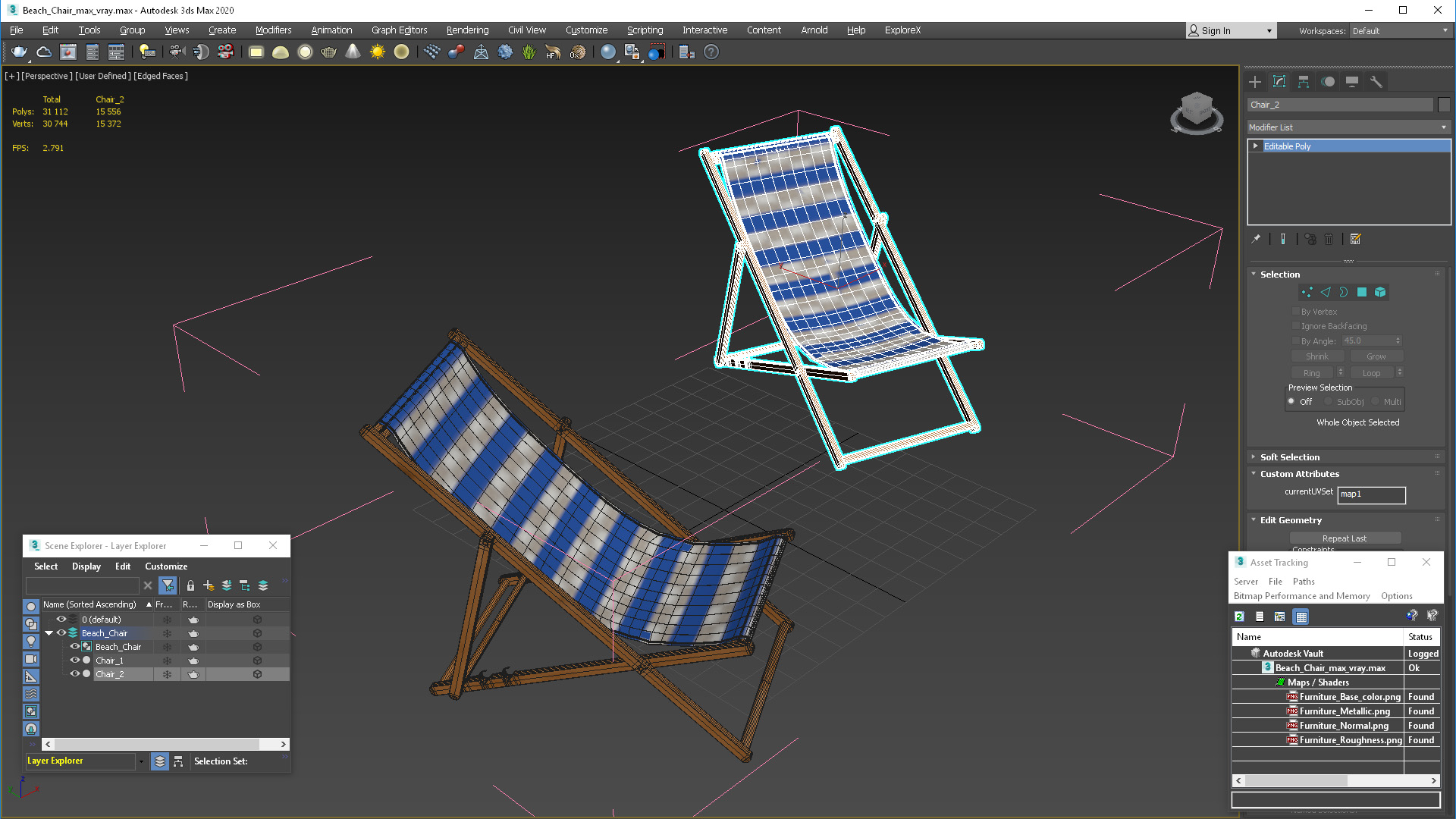 3D Beach Chair