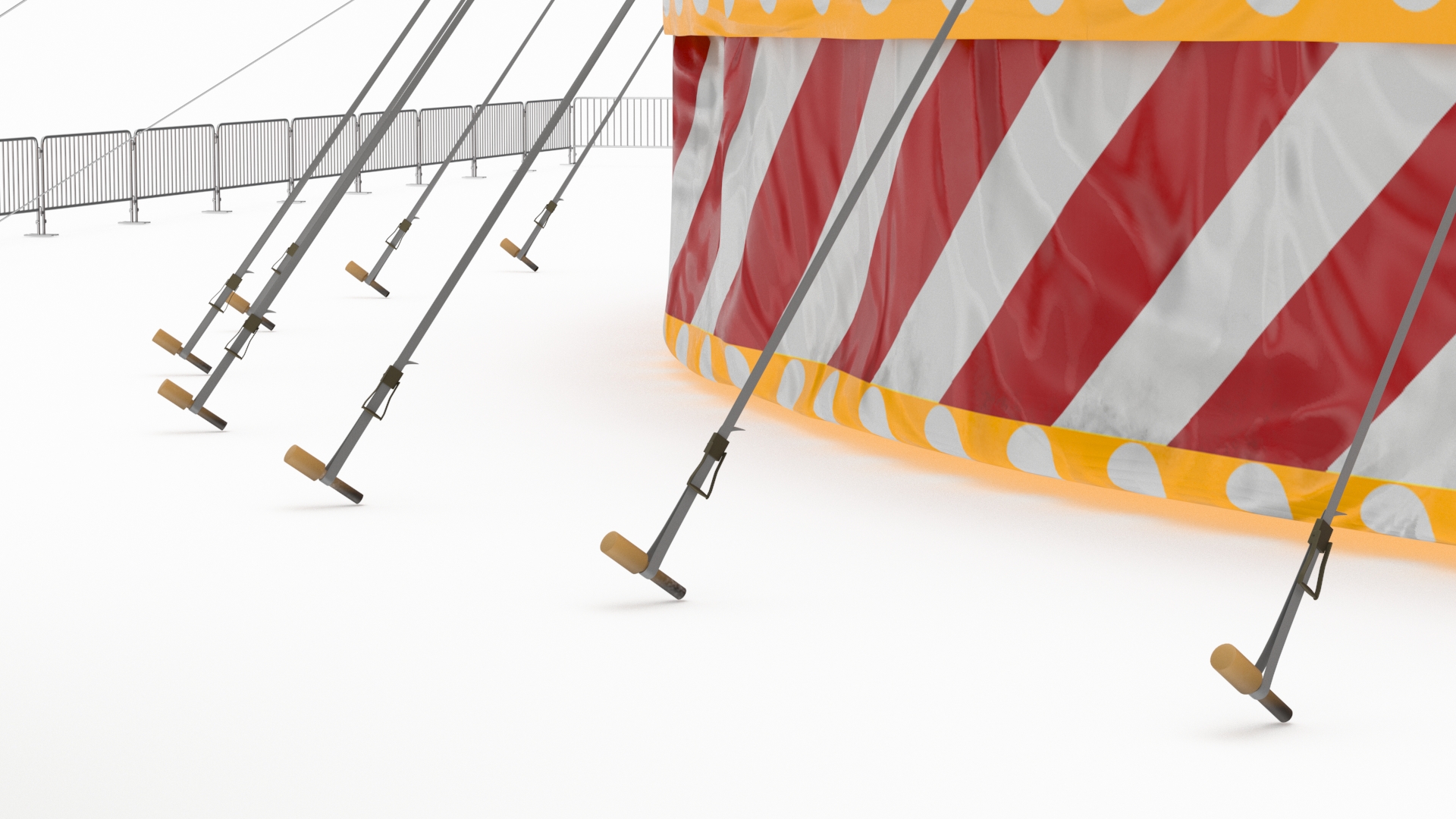 Circus Tent Setup with Accessories 3D model