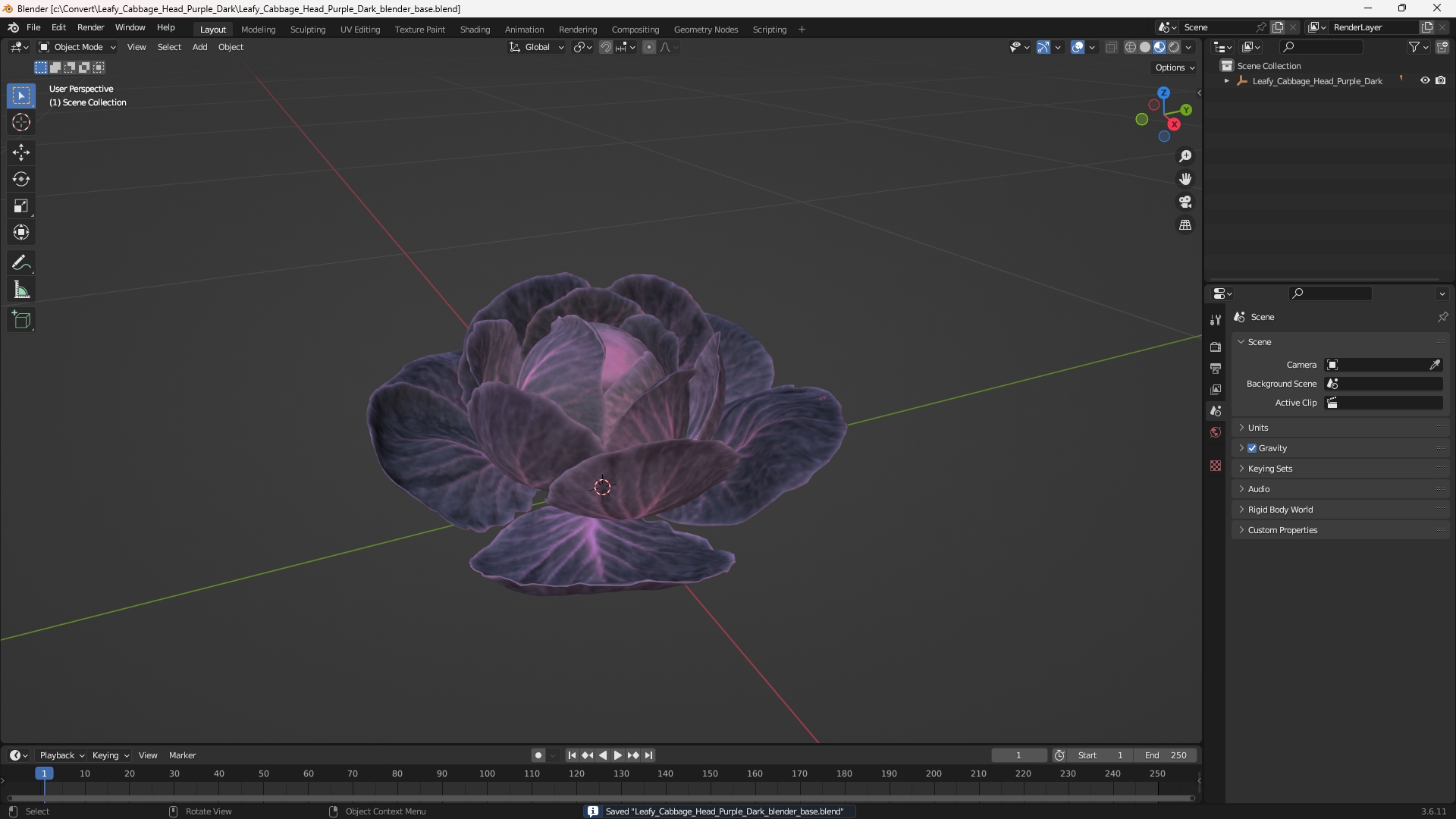 Leafy Cabbage Head Purple Dark - view 10